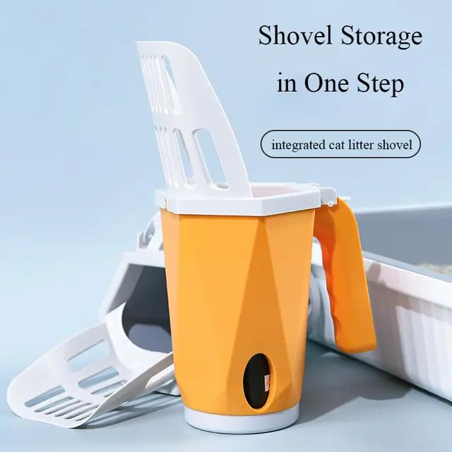 Premium Cat Litter Scoop with Attachable Waste Bags & Storage - Heavy Duty Stainless Steel Pooper Scooper for Cats - 150 Bags Included - Perfect for Multi-Cat Homes & Large Litter Boxes