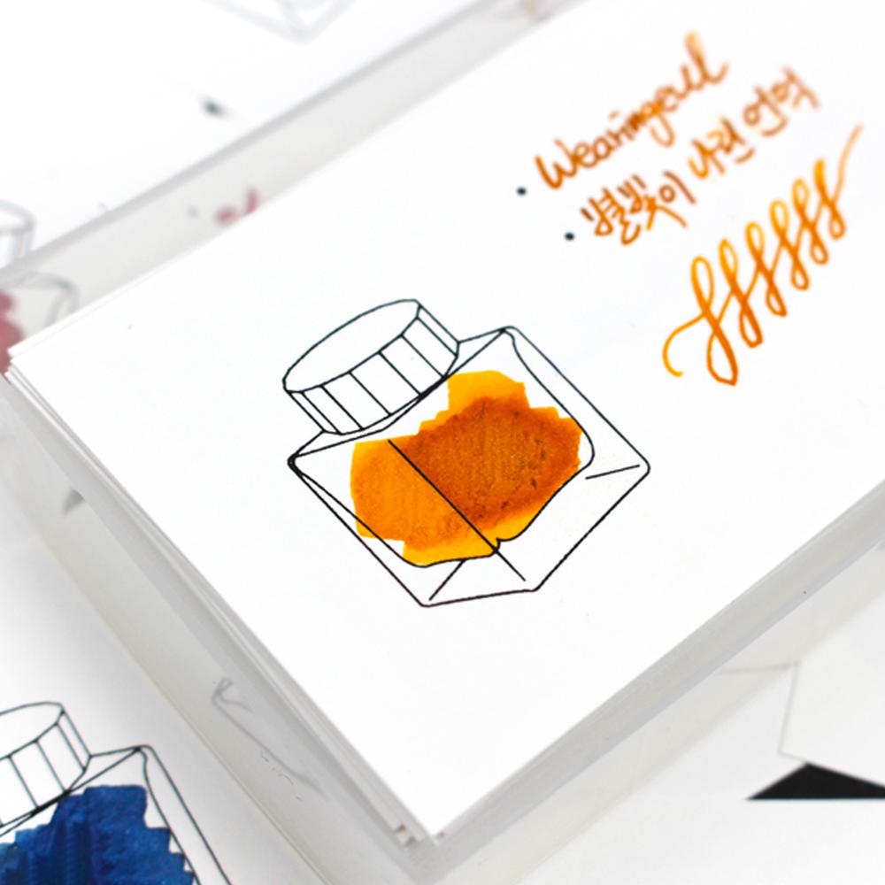 Wearingeul Ink Color Chart Card - 100 Sheets for Fountain Pen Enthusiasts | Perfect for Swatching, Testing & Organizing Ink Colors