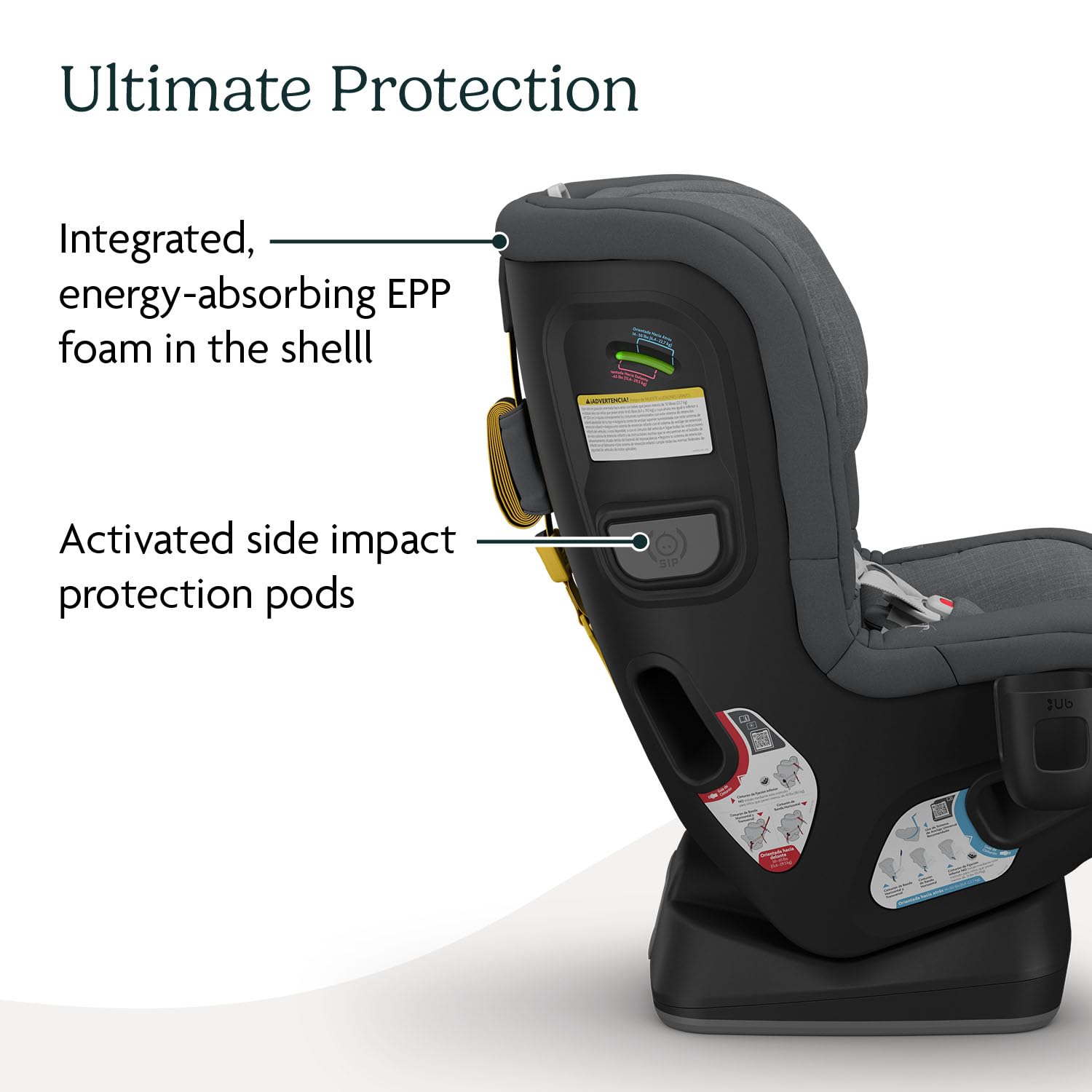 UPPAbaby Rove Convertible Car Seat – 2-in-1 Rear & Forward Facing – Quick 3-Step Installation – Safety Technology & Comfort Features – Includes Cup Holder – Greystone (Grey Mélange) – Perfect for Infants & Toddlers Travel Safety