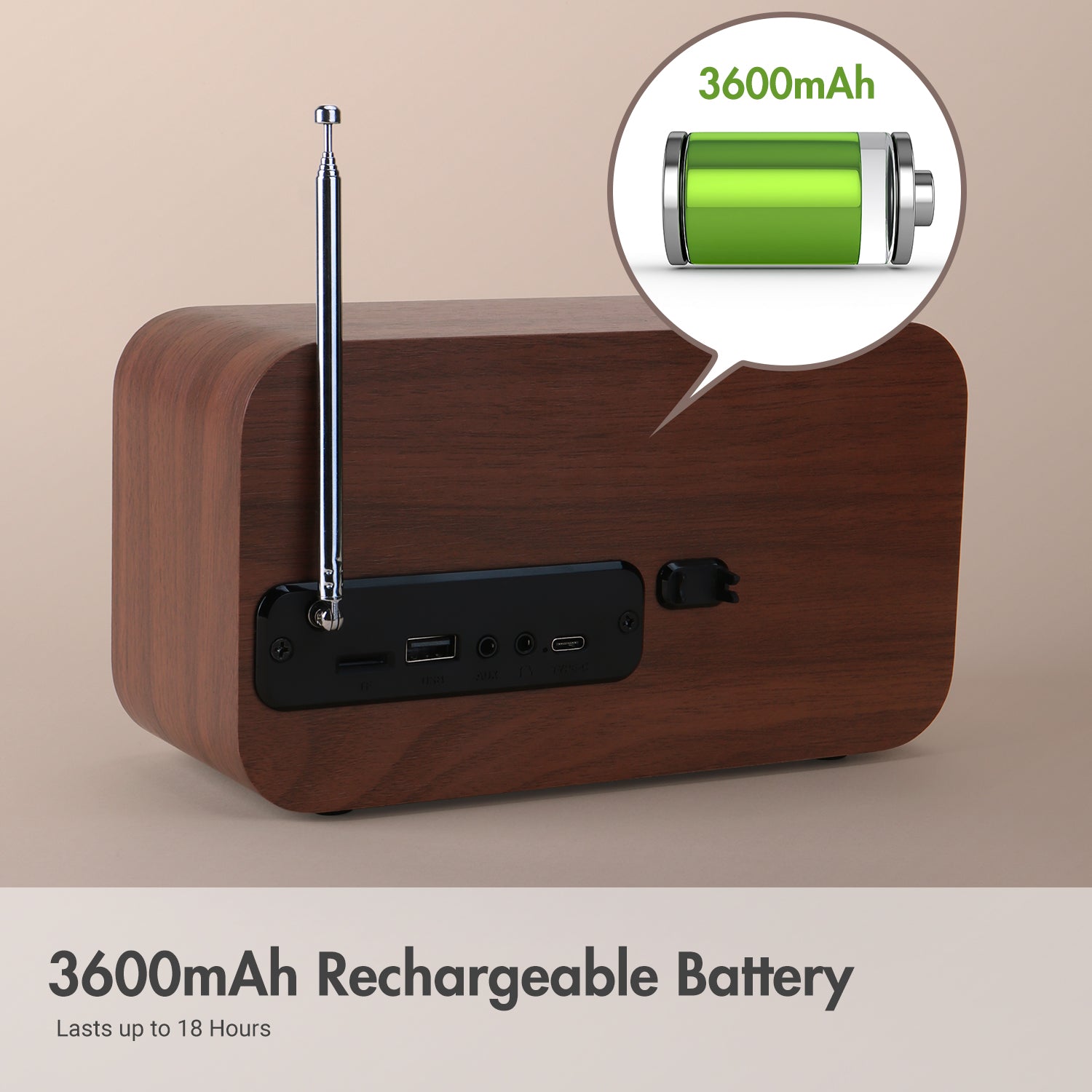 Retro Digital DAB+ FM Alarm Clock Radio with Bluetooth, USB & SD Card Support - August MB450K | Perfect for Bedroom, Office & Travel Use