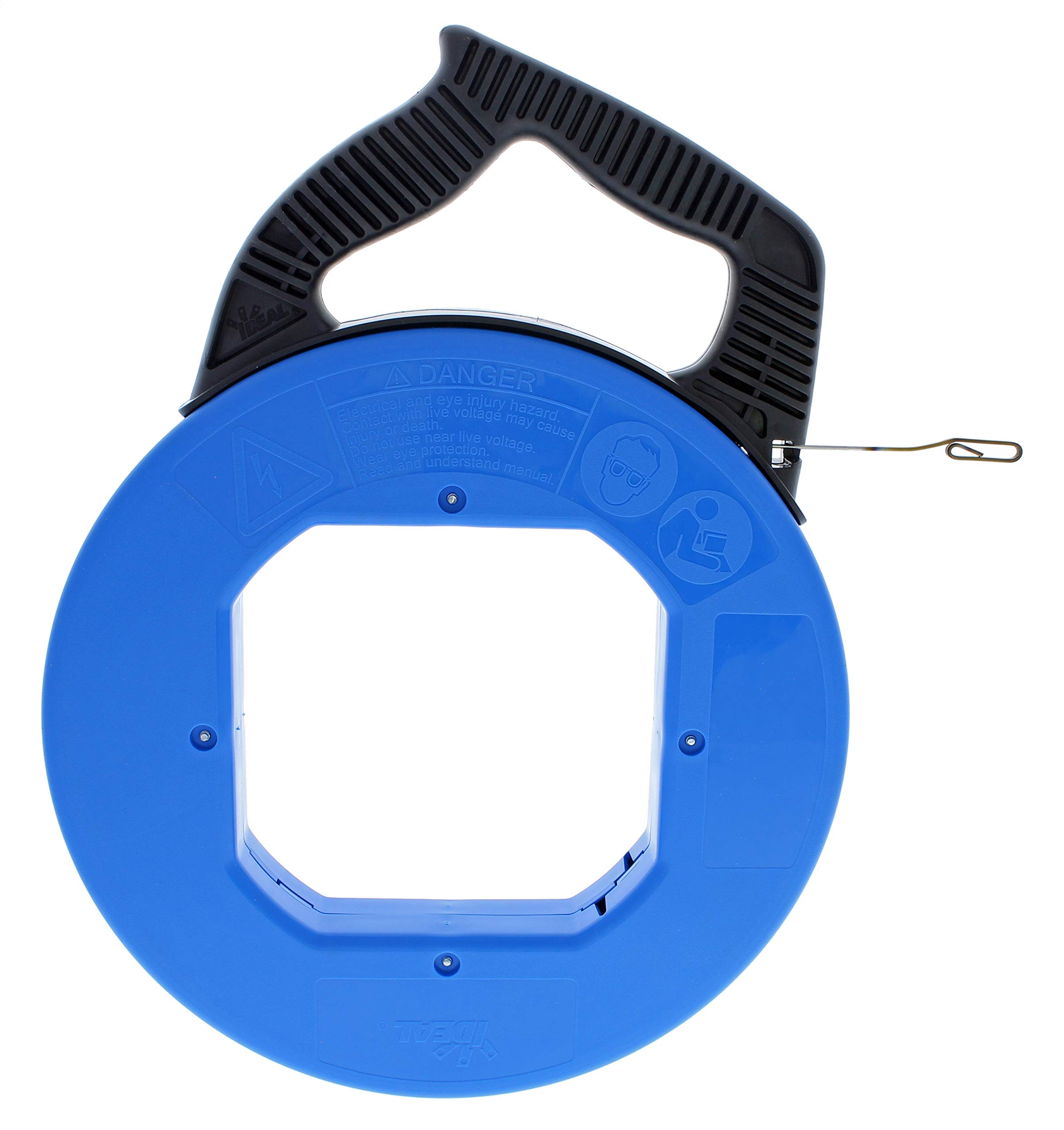 IDEAL Electrical 31-066 120 ft Stainless Steel Fish Tape with Formed Hook | Tuff-Grip Pro Case | Non-Oily Finish | Laser Etched Increments – Perfect for Electricians & DIY Wiring Projects
