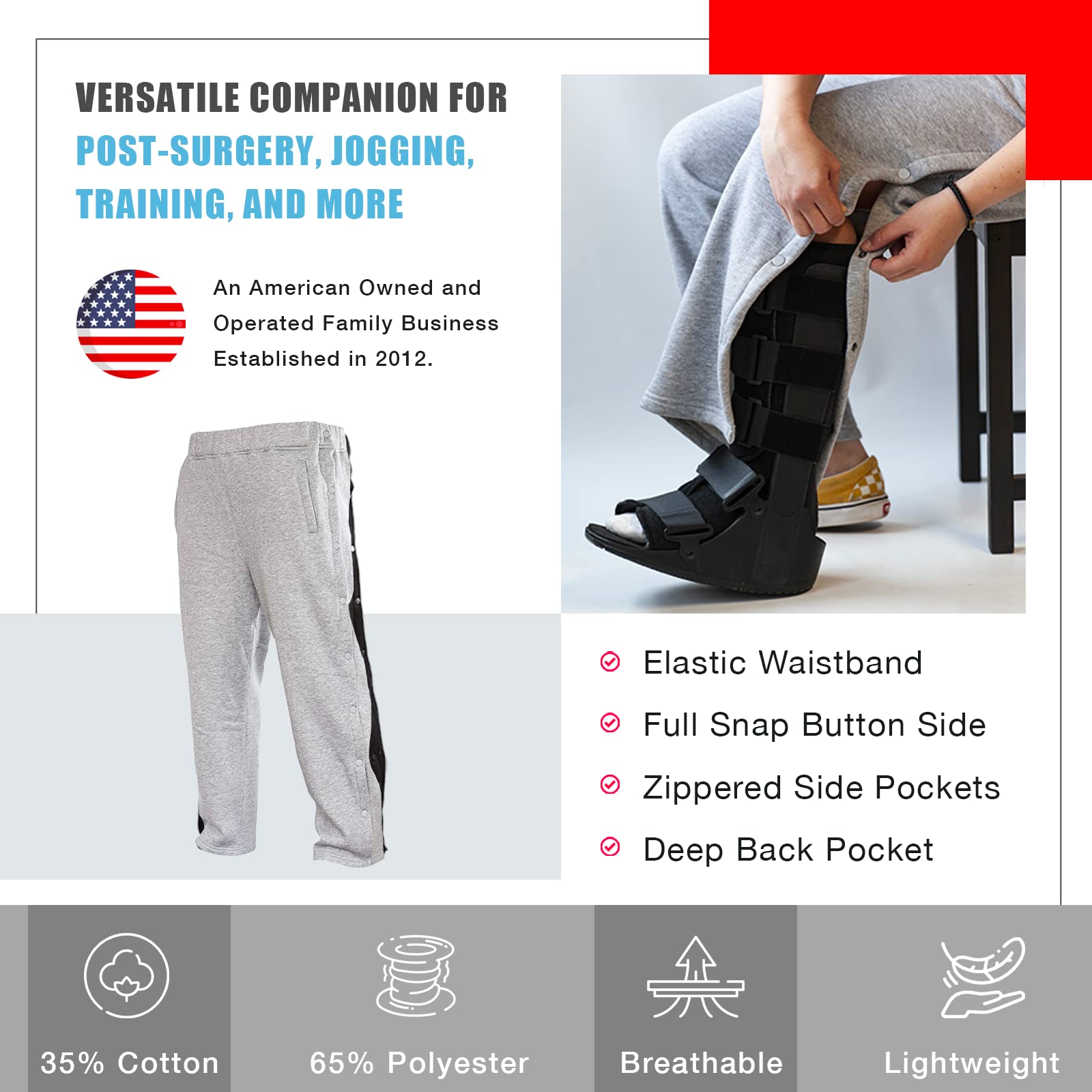 Funny Guy Mugs Retro Tearaway Sweatpants - Premium Breakaway Joggers for Men | Comfortable Lounge Pants for Home, Gym & Casual Wear
