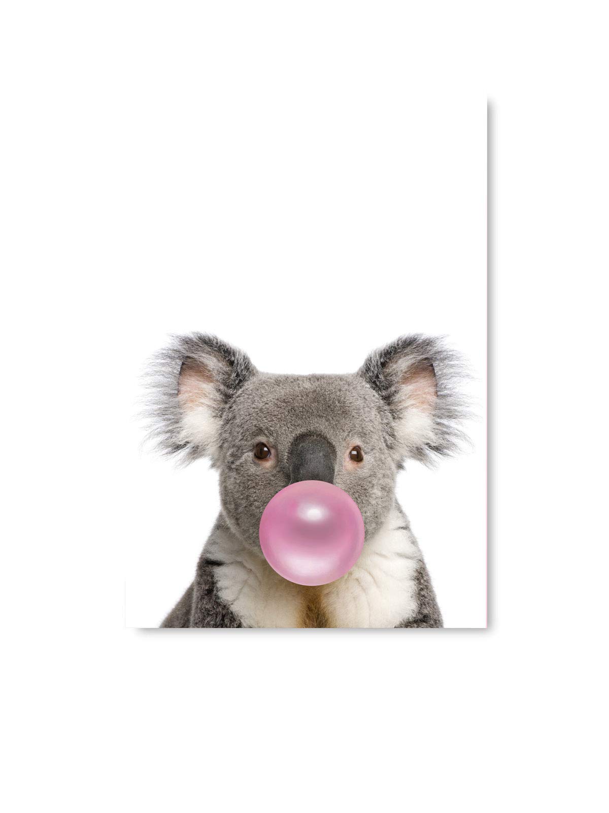 Funny Koala with Bubble Gum Pop Art Poster - 32