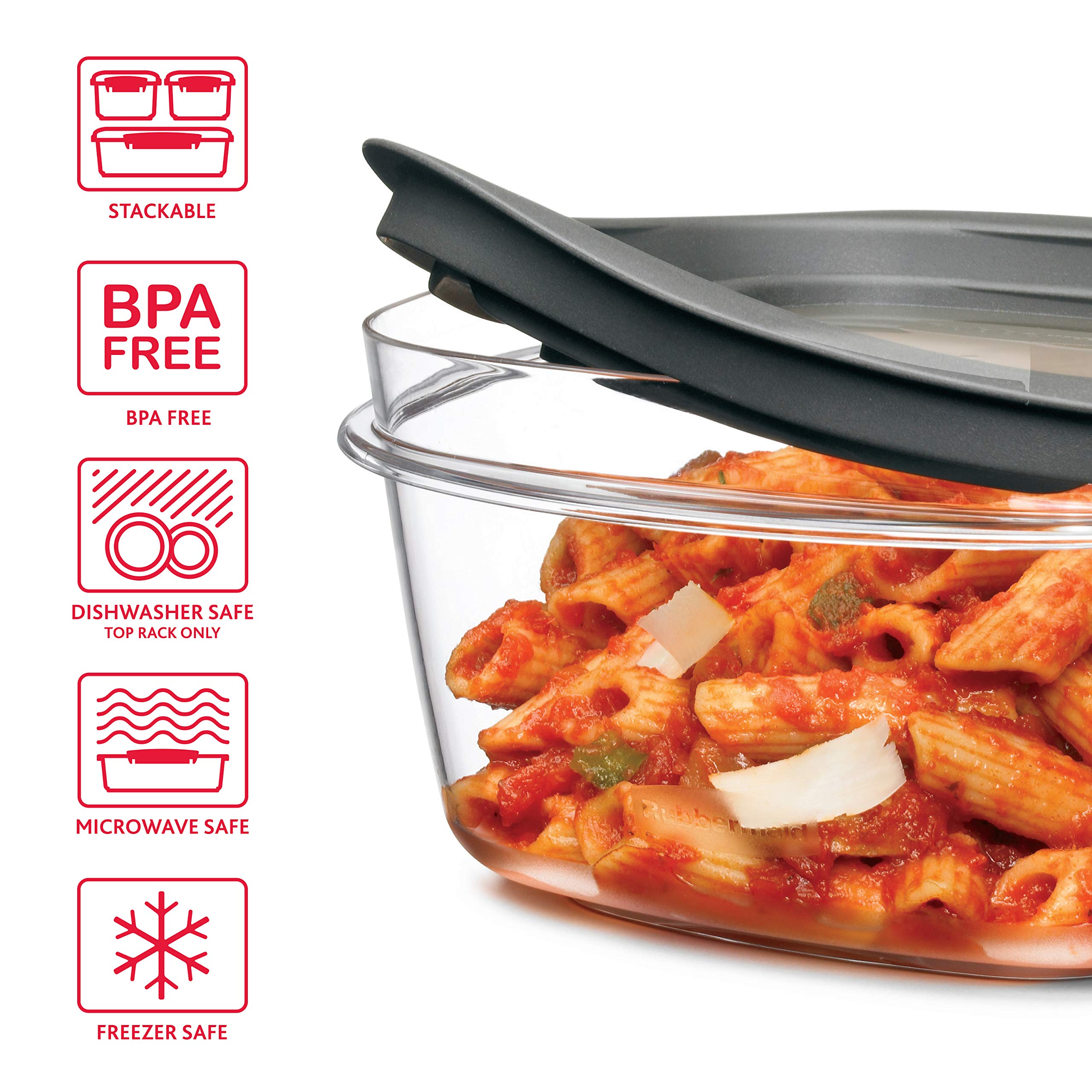 Rubbermaid Premier 10-Piece Food Storage Containers Set | Airtight & Leakproof | BPA-Free Plastic | Perfect for Meal Prep, Leftovers & Pantry Organization (Grey)