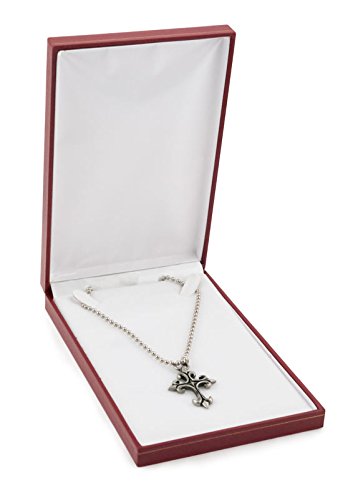 Elegant Red Leatherette Jewelry Box for Necklaces - Cartier Inspired Design | Perfect for Gift Giving, Travel & Jewelry Storage