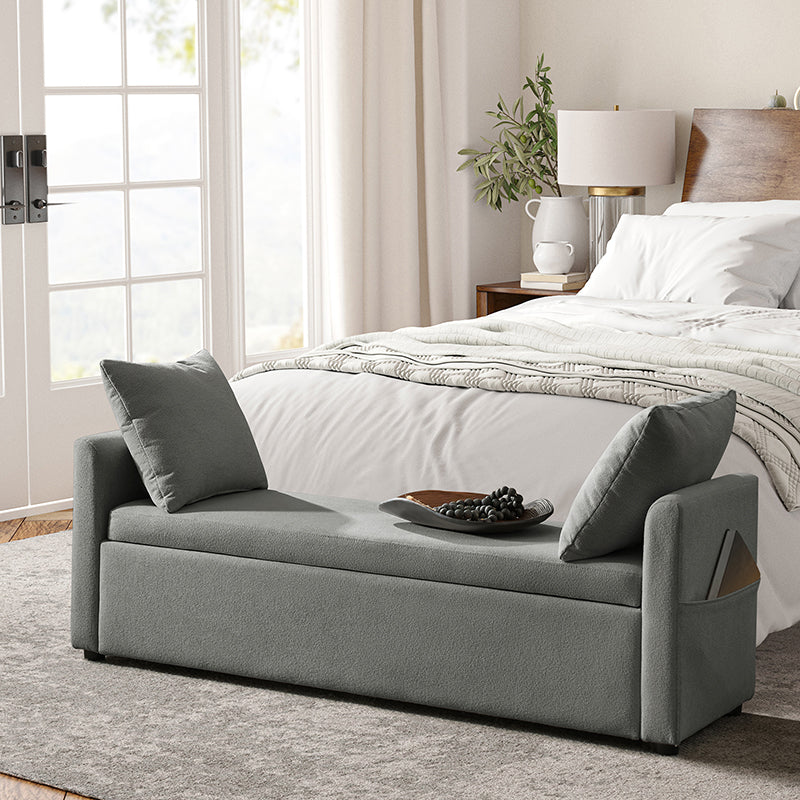 Gloria Functional Storage Bench with 2 Pillows - Entryway Seating, Shoe Storage & Living Room Decor