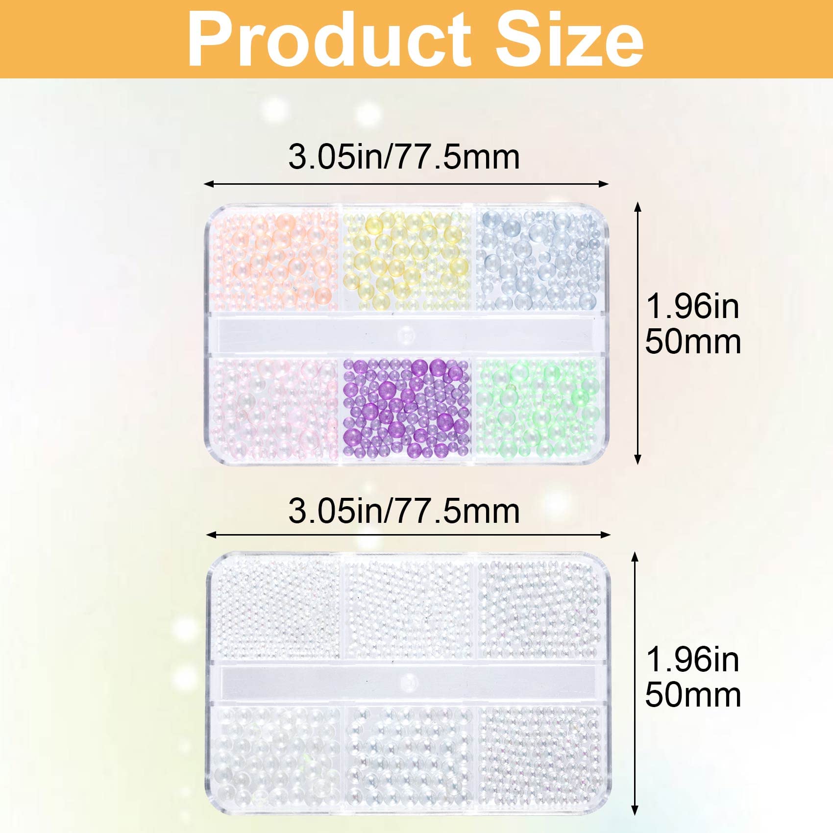 HINZIC 2 Boxes Aurora Mermaid Beads Nail Charms - Iridescent Mermaid Bubble Beads, Semi-Circular Flat Back Nail Pearls for 3D Nail Art Designs, DIY Nail Jewelry & Craft Decorations | Perfect for Manicures, Nail Salons, and Creative DIY Projects