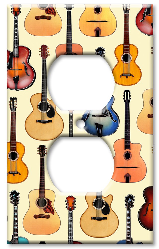 Acoustic Guitar Art Plates - Decorative Switch Plate & Outlet Cover for Home & Studio Decor - Perfect for Music Rooms, Bedrooms & Living Spaces