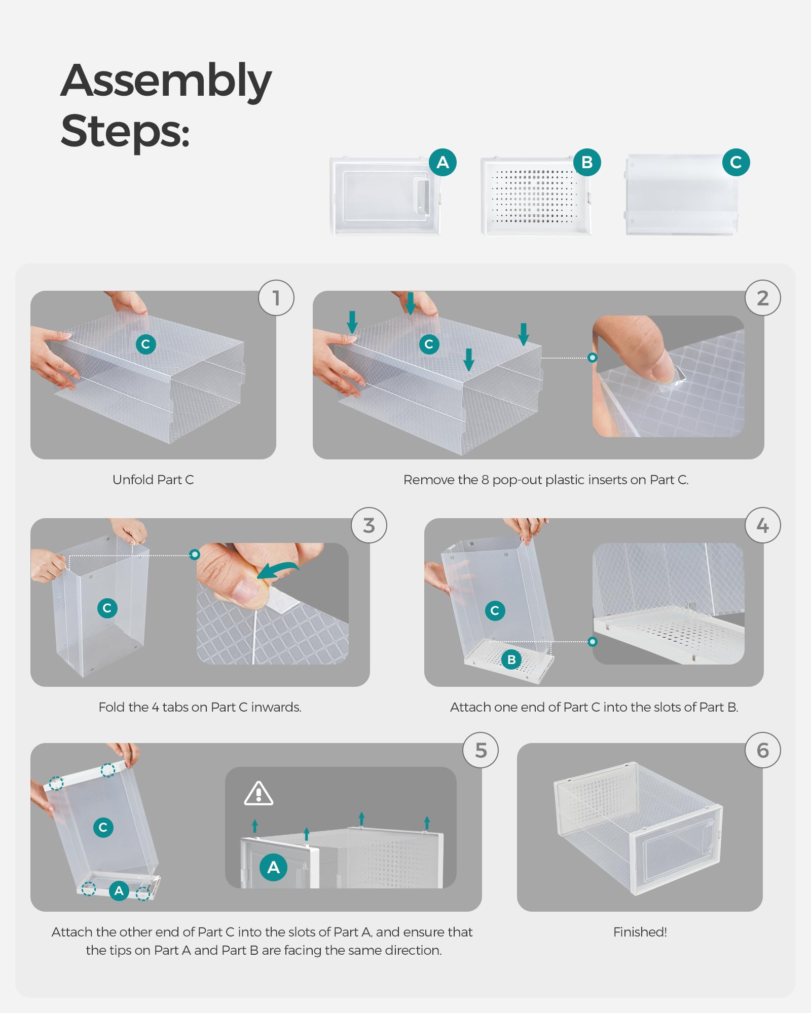 SONGMICS 18-Pack Clear Plastic Shoe Storage Boxes, Stackable Shoe Organizers for Closet - 9.1 x 13.1 x 5.6 Inches, Fits up to US Men's Size 11 (Transparent & White) | Perfect for Sneaker Collection, Closet Organization & Small Space Storage
