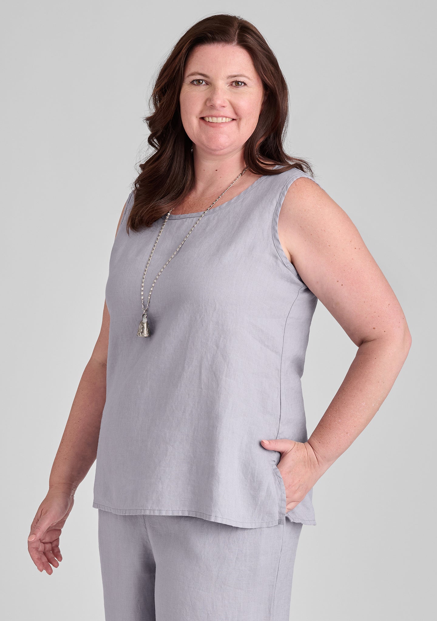 Sunny Linen Tank Top for Women - Breathable Summer Casual Wear - Perfect for Beach, Yoga & Outdoor Activities