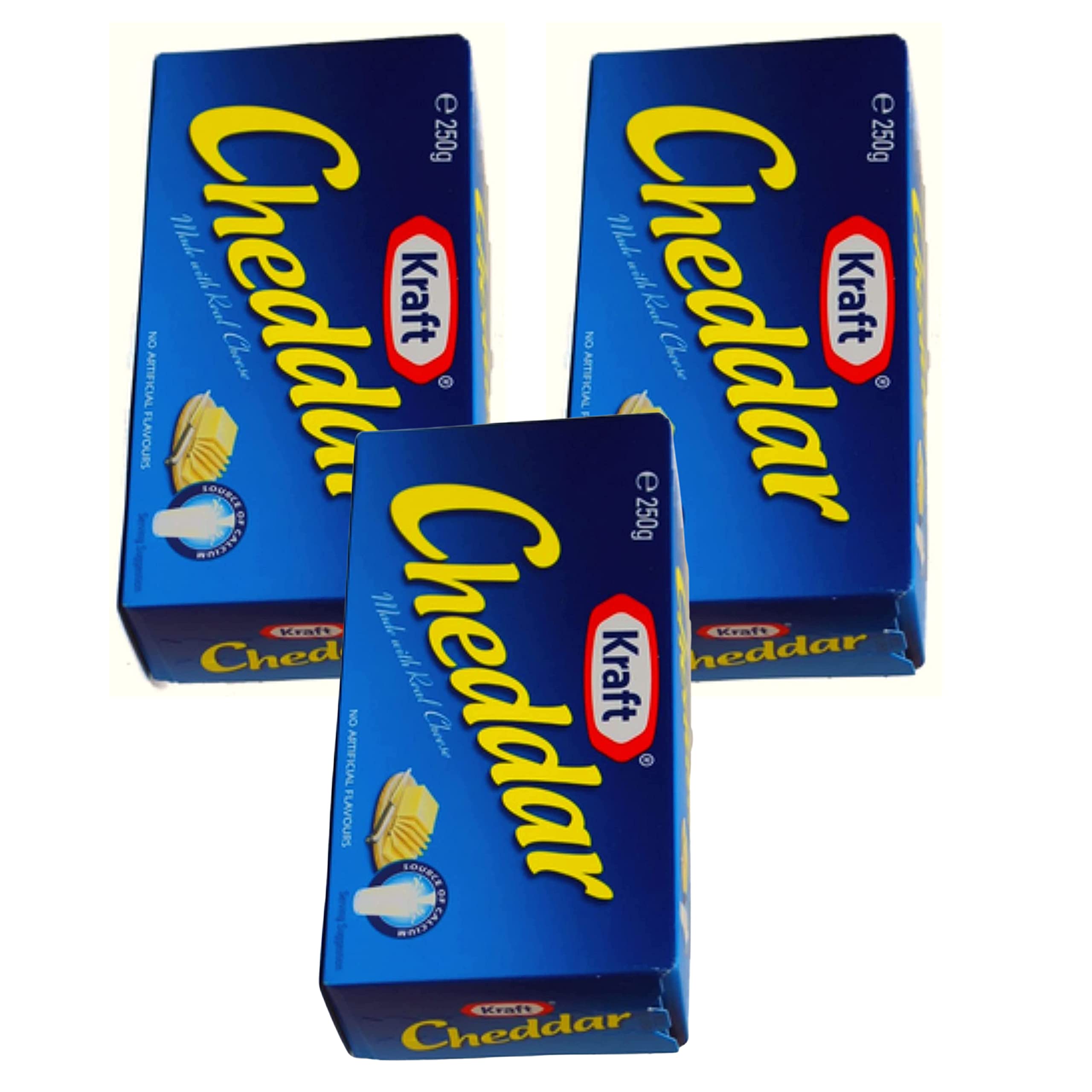 3 Pack - 250g Kraft Cheddar Cheese Slices | Natural Cheese | Made in Australia | Perfect for Sandwiches, Burgers & Snacking
