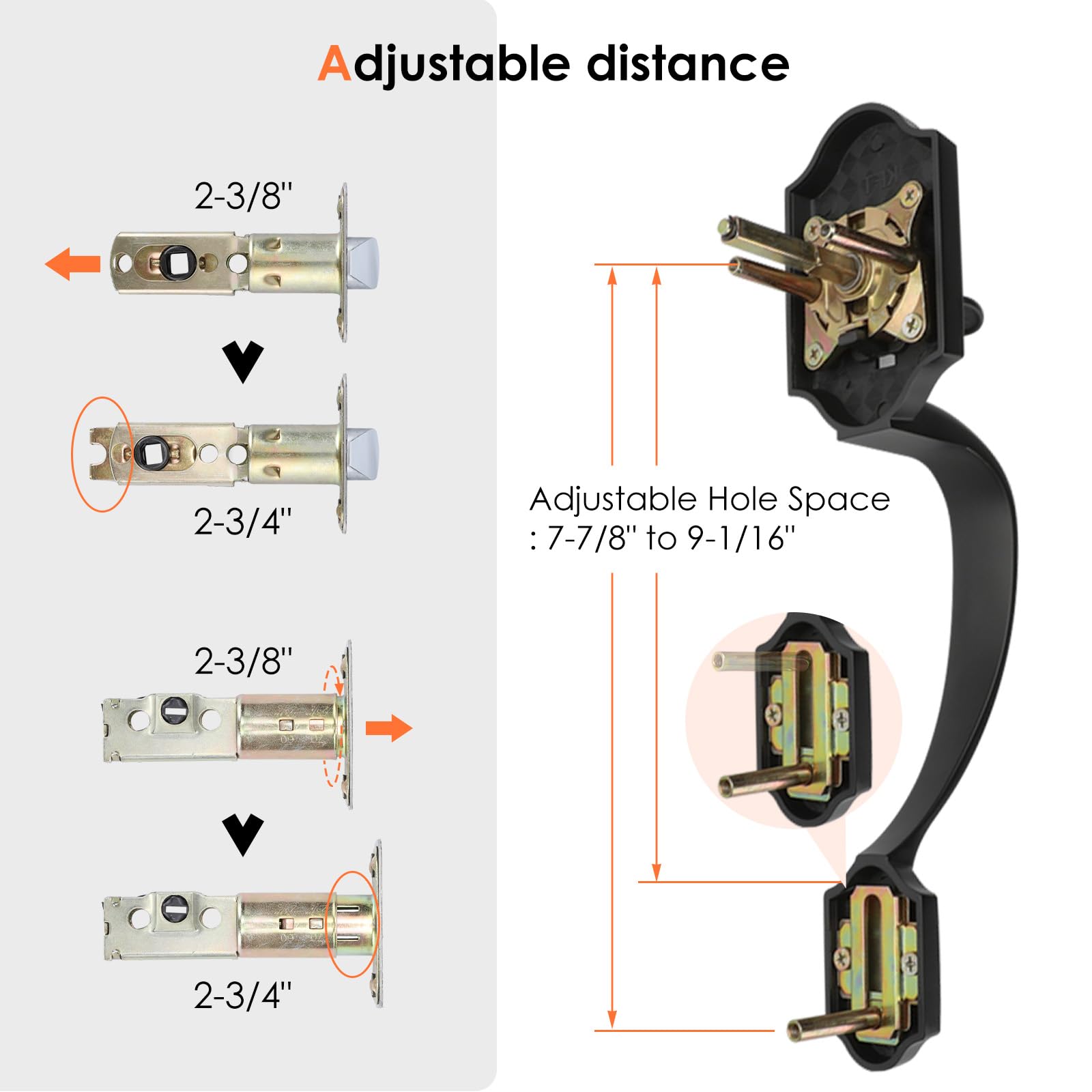 Haidms Oil-Rubbed Bronze Front Door Handle and Deadbolt Set - Single Cylinder Entry Door Lock with Reversible Handle Lever - Secure Exterior Door Lockset for Home, Office & Commercial Use