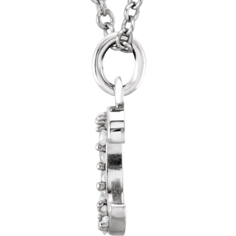 The Black Bow Abbey 14k White Gold Diamond 'c' Initial Necklace - 16 Inch, Perfect for Gifts, Anniversaries, and Special Occasions