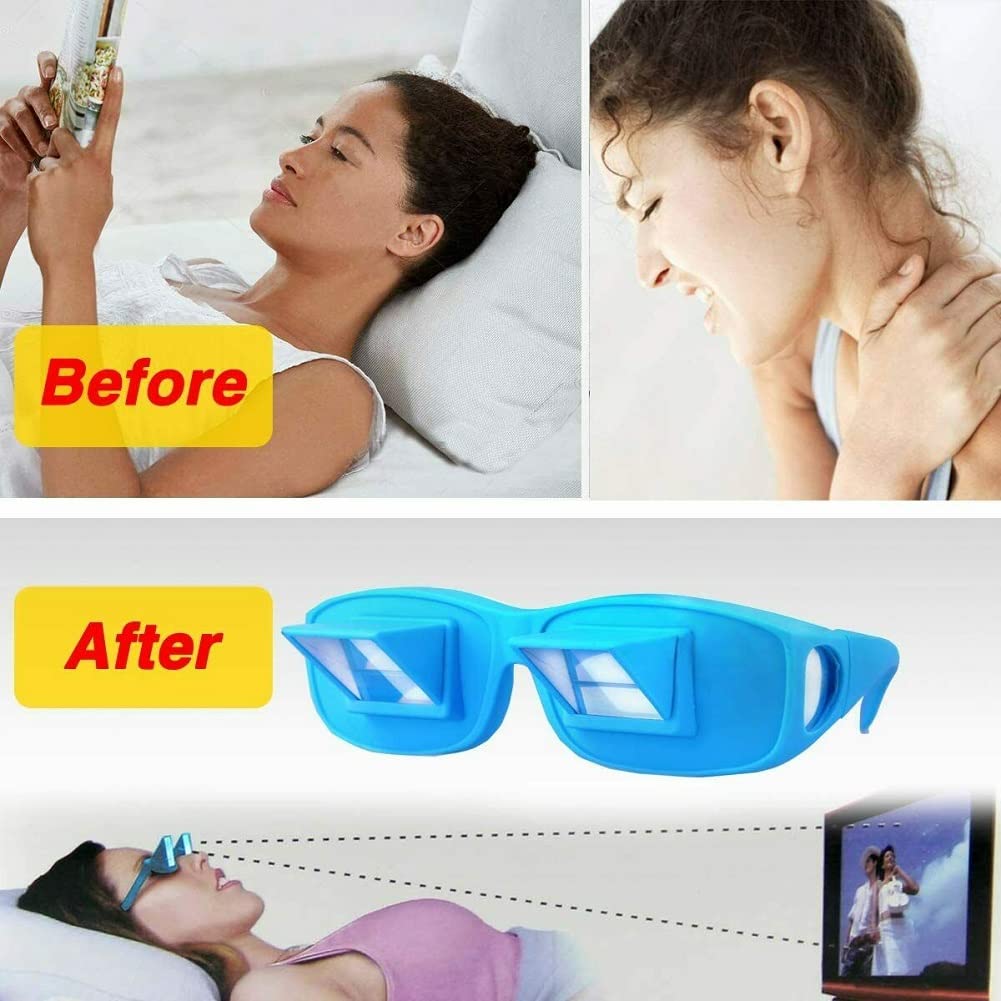90 Degree Prism Glasses for Reading & Watching TV in Bed or Sofa - Horizontal Lazy Eyeglasses for Myopia & Presbyopia Relief - Unisex Comfortable Prism Spectacles (Perfect for Relaxing, Reading Books, Watching Movies While Lying Down)
