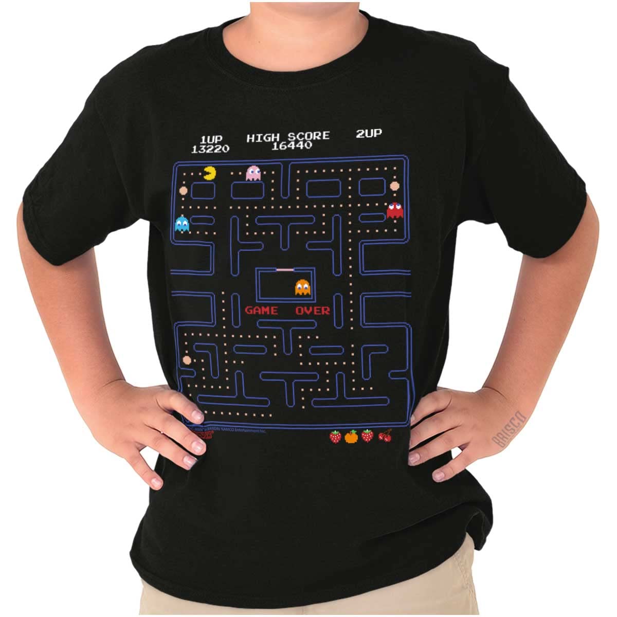 Pacman Game Over Retro Video Gaming Crewneck T-Shirt for Men & Women - Casual Wear, Cosplay, and Gaming Events