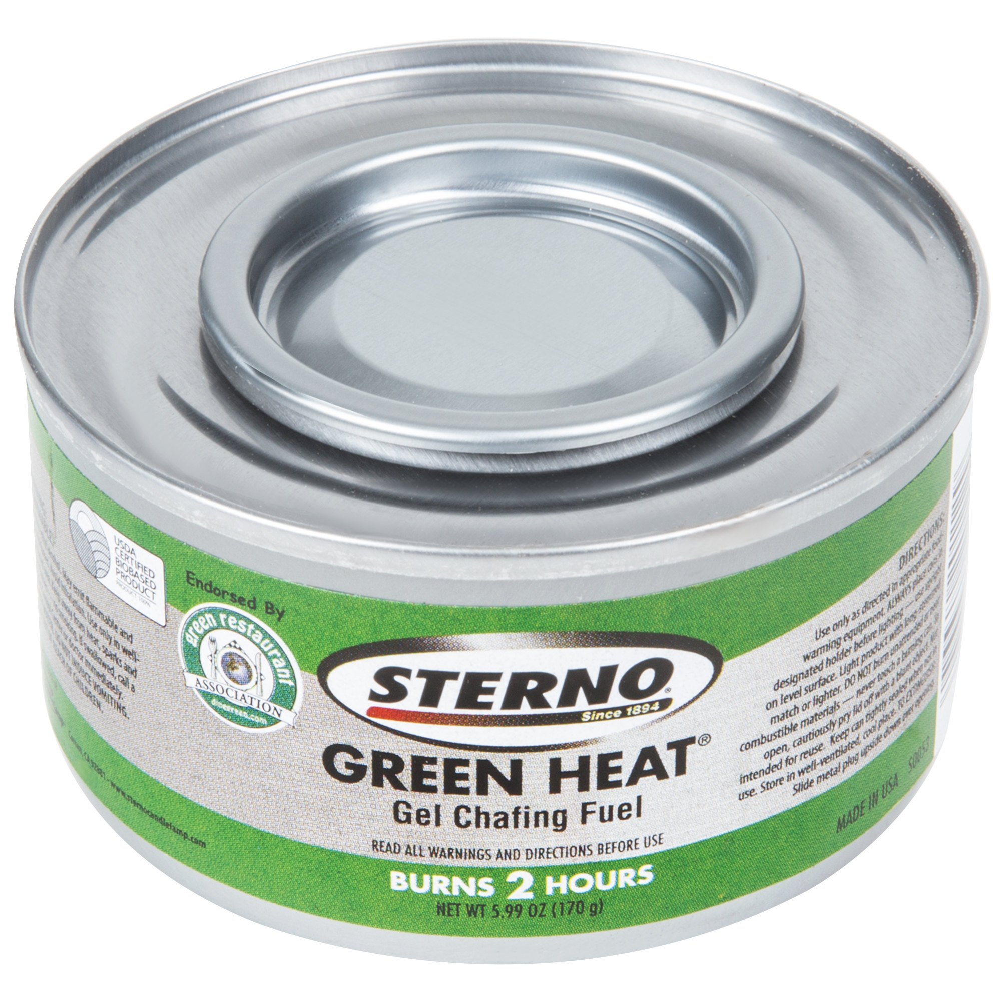 Sterno 20112 Green Heat Chafing Dish Fuel - 2 Hour Burn Time, 72/Case - Perfect for Catering, Buffets, and Outdoor Events