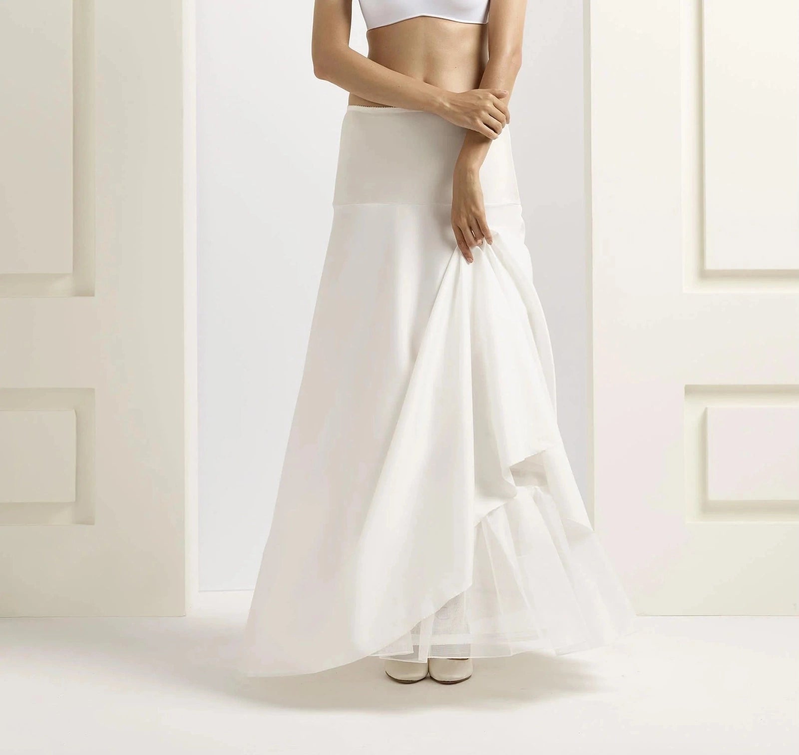 Bridal Hoop Petticoat for Wedding Dress - Size 14, White Crinoline Underskirt with Adjustable Waist (H9 220) | Perfect for Ball Gowns, Quinceañera & Formal Occasions