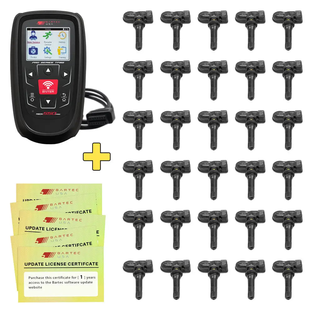 Bartec TECH550PRO TPMS Service Tool Kit with 30 Sensors - Professional Tire Pressure Monitoring System Diagnostic Tool for Auto Shops & Mechanics (Ideal for TPMS Sensor Replacement & Maintenance)