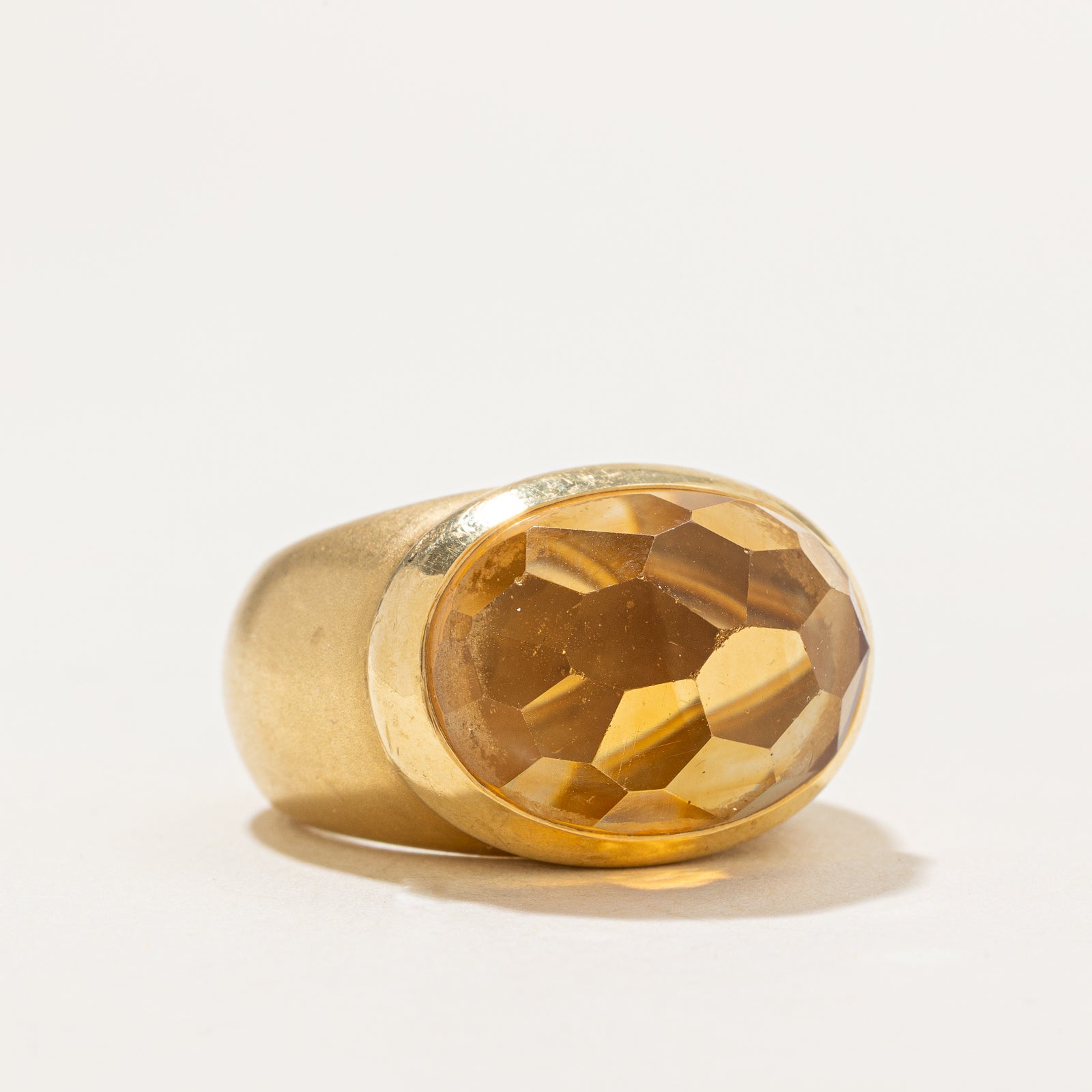 18K Citrine Cocktail Ring - 12.00ct Natural Citrine Gemstone | Size 6.5 | Luxury Gold Jewelry for Women | Perfect for Parties, Weddings & Special Occasions
