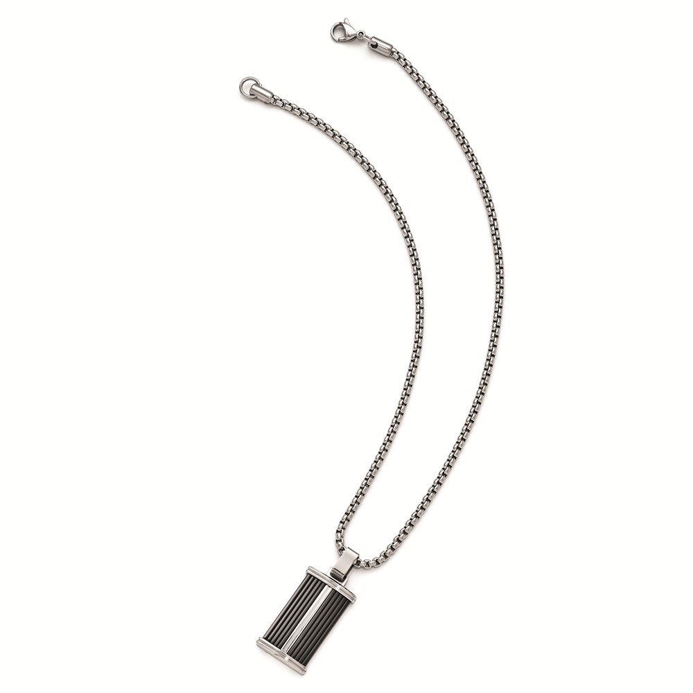 Lux Edward Mirell Black Titanium & Stainless Steel Necklace for Women - Elegant Jewelry Gift for Valentine's Day, Anniversary or Special Occasions