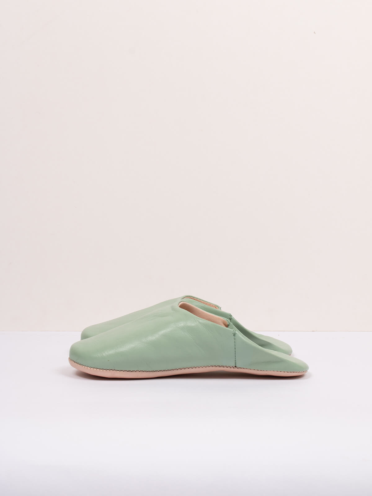 Authentic Moroccan Babouche Slippers - Soft Leather Comfort Shoes for Men & Women | Sage Green | Perfect for Home, Lounge & Cultural Fashion
