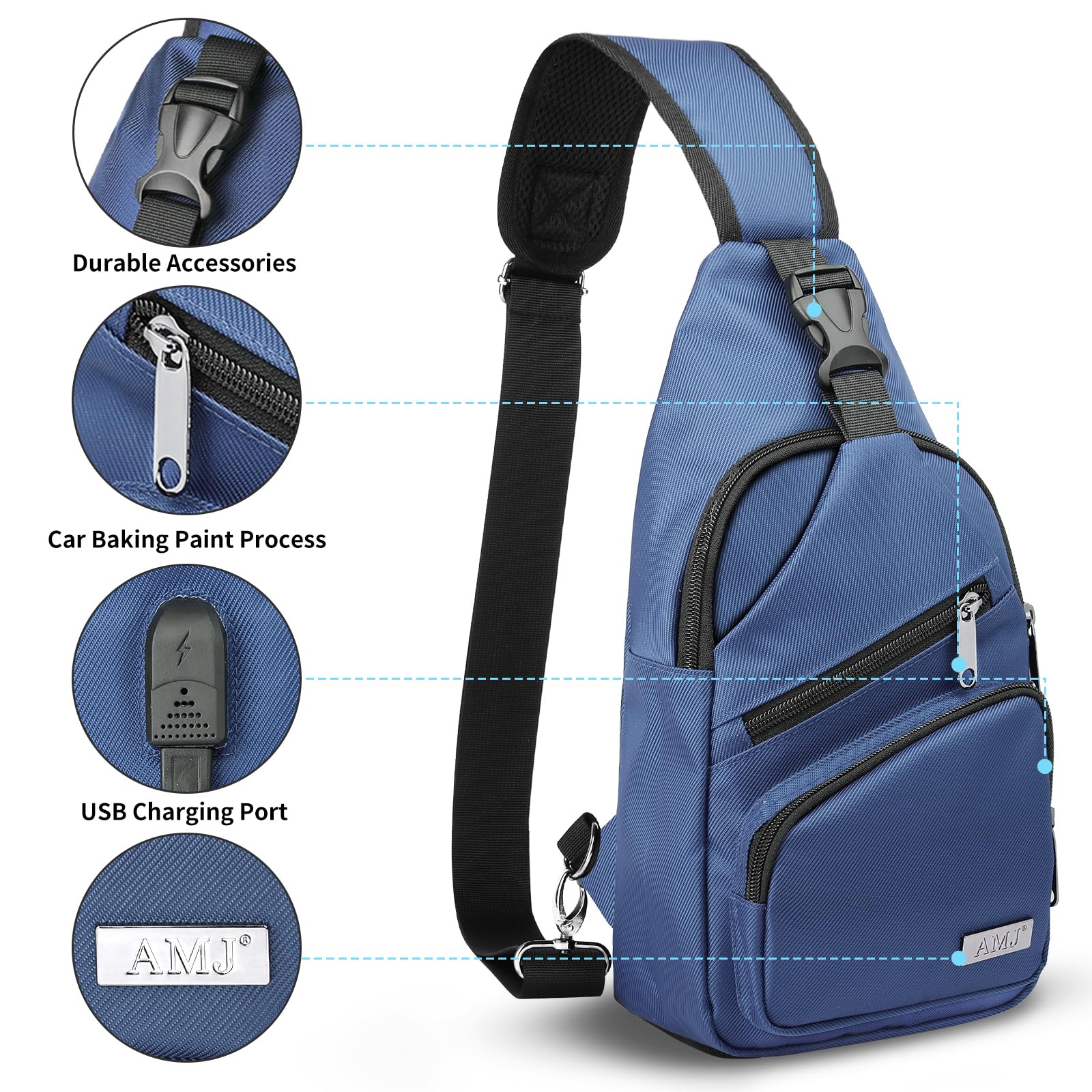 Men's & Women's Crossbody Sling Backpack with USB Charging Port - Lightweight Shoulder Bag for Hiking, Camping, Travel & Daily Use | Perfect for Outdoor Adventures, Commuting & College