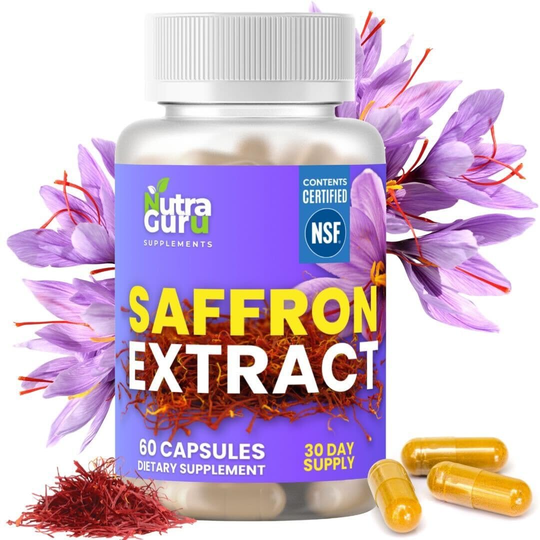 Premium Saffron Extract Supplement 88.5mg per Serving - 60 Vegan Capsules - Non-GMO, Gluten-Free, Made in USA - Mood Support & Stress Relief - Perfect for Daily Wellness Routine & Emotional Balance