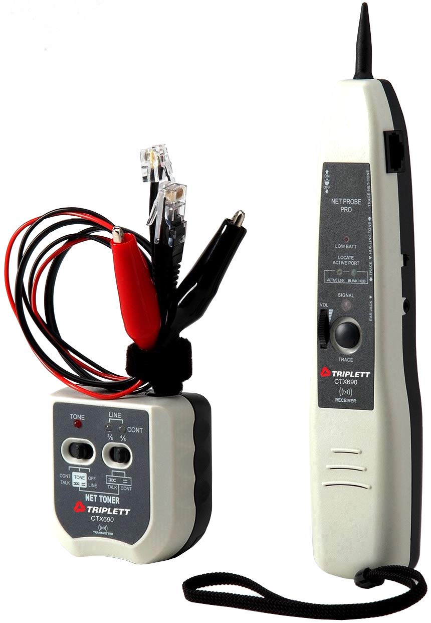 Triplett CTX690 Network Tone and Probe Cable Tracer Kit - Wire Tracker for Ethernet, Coaxial, Telephone Lines - Ideal for IT Technicians, Electricians, and Network Installations
