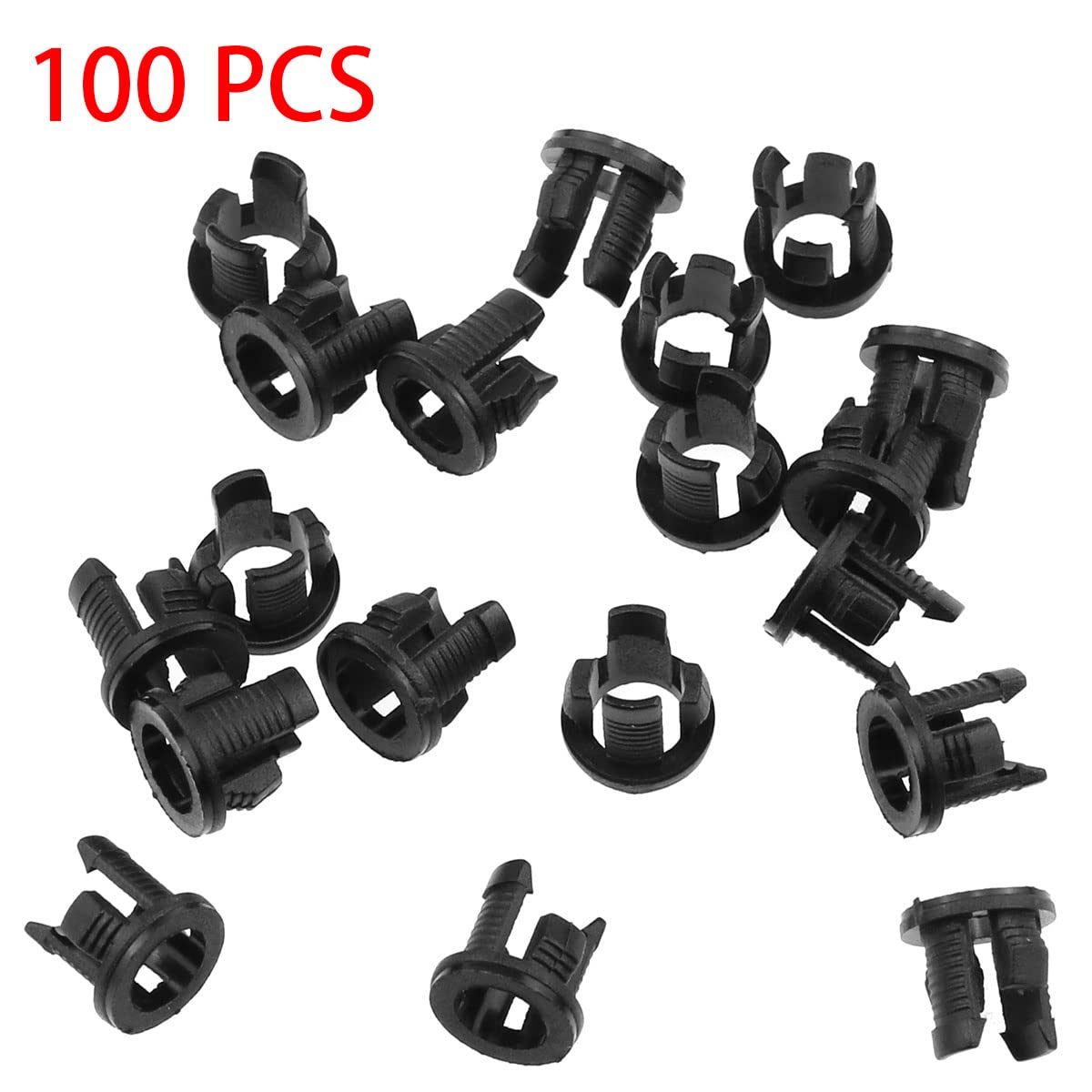 AYLIFU 100Pcs Black Plastic 5mm LED Lamp Holder Clips - Light Emitting Diode Bracket for Panel Installation - Durable Plastic LED Mounting Clips (5mm) - Perfect for DIY Lighting Projects, Home Decor & Electronic Repairs