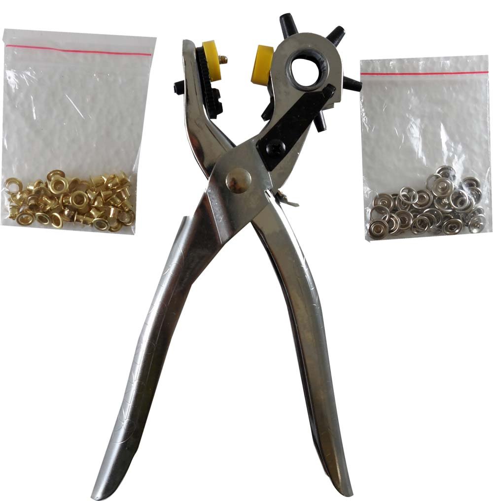 PLIER KING Hawk 3-in-1 Multi-Function Pliers - Hole Punch, Snap Tool & Eyelet Maker for Leather Craft, DIY Projects & Outdoor Gear Repair