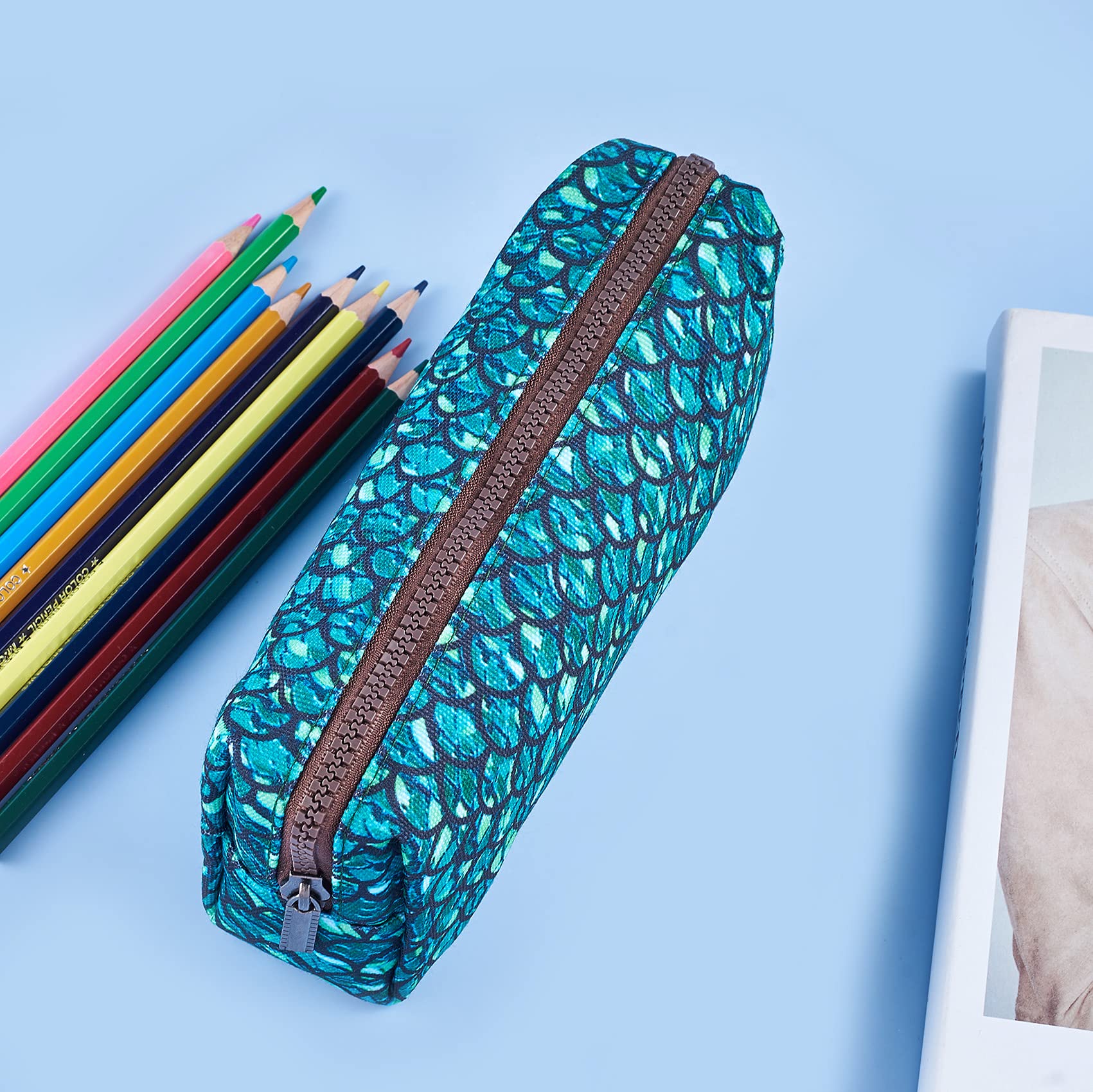 LParkin Mermaid Large Capacity Canvas Pencil Case - Waterproof School & Office Organizer for Pens, Makeup, Art Supplies - Perfect for Students, Artists & Travel Accessories Storage