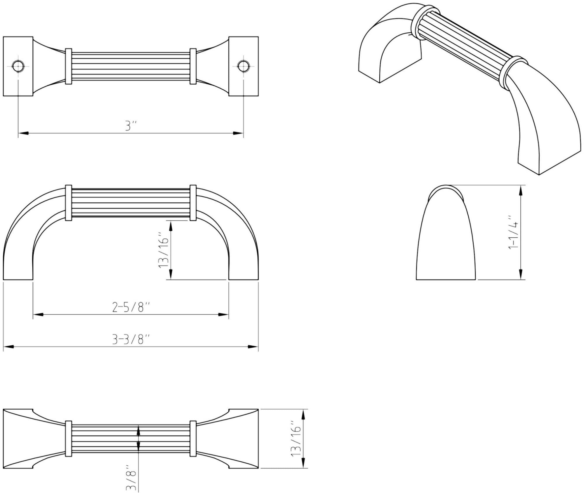 Jeffrey Alexander Z281-BNDL Cordova Pull - Modern Cabinet Hardware for Kitchen & Bathroom
