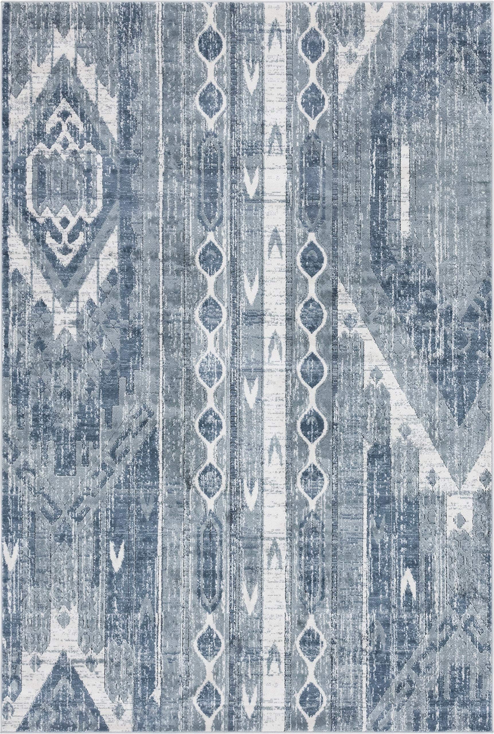 Premium 6' x 9' Light Slate Blue Low-Pile Area Rug - Oregon Collection by Rugs.com | Soft Modern Living Room Carpet, Durable Dining Room Rug for Open Floor Plans & High Traffic Areas
