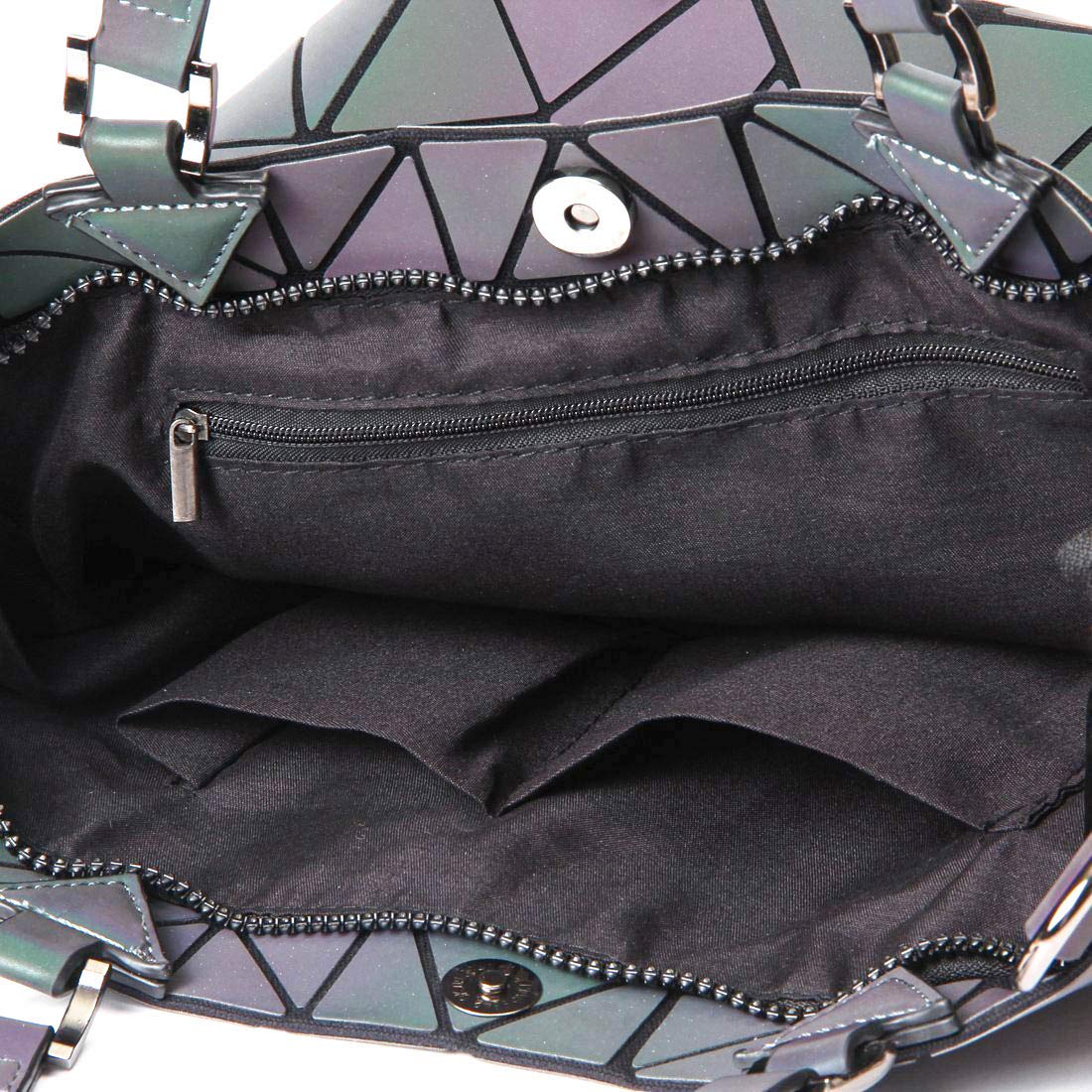 Geometric Luminous Crossbody Bag for Women - Holographic Reflective Purse with Wallet, Flash Rainbow Tote - Perfect for Night Out, Party, Festival & Rave Accessories