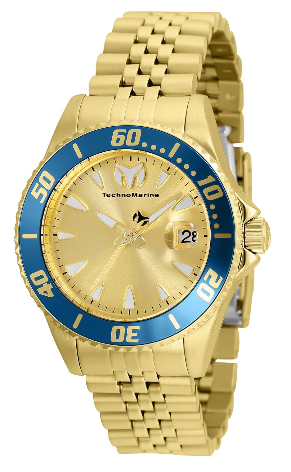 TechnoMarine Women's Sea Manta Quartz Watch - Gold Stainless Steel Strap - Water Resistant - Model TM-220094 - Perfect for Swimming, Diving & Everyday Wear