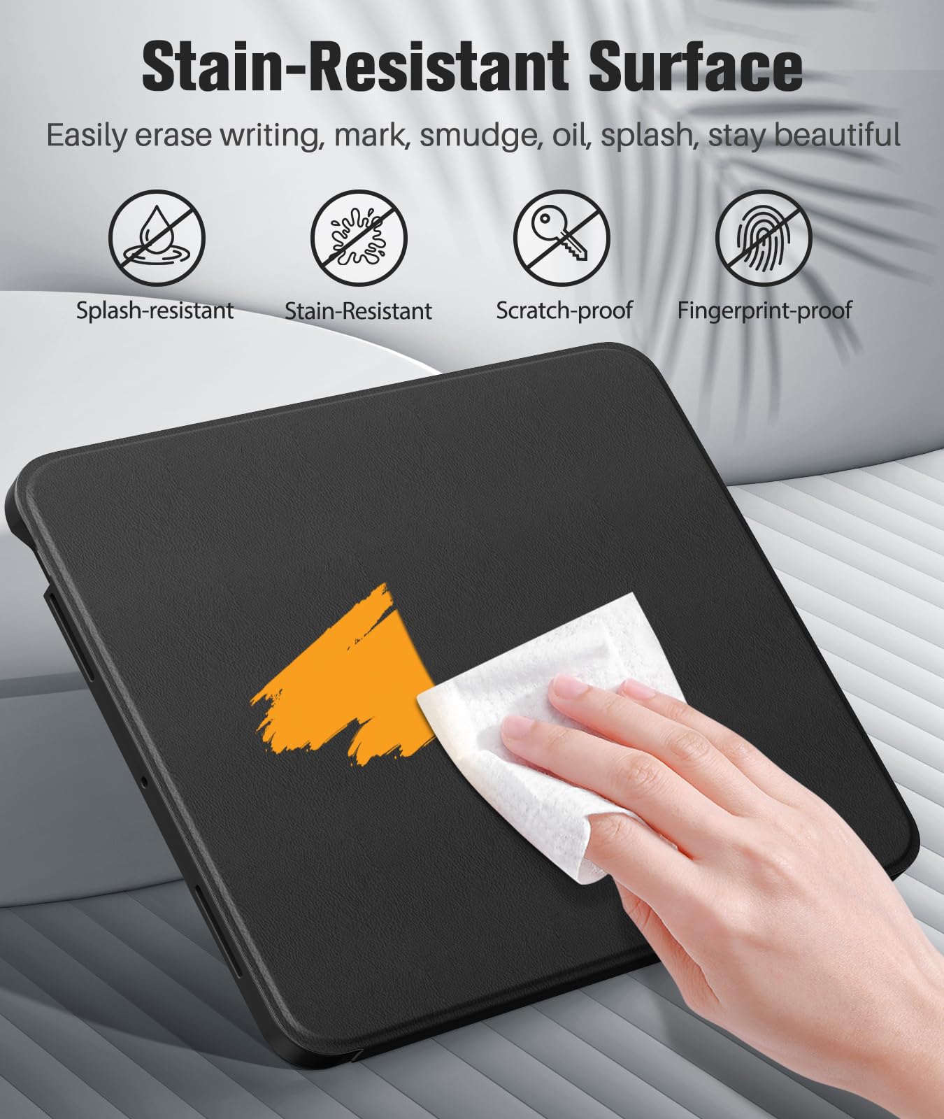 MoKo iPad Pro 13 Inch Case 2024 M4 (7th Generation) with Pencil Holder - Built-in Screen Protector, Clear Back Cover & Magnetic Multi-Angle Stand - Protective Case for iPad Pro 13 M4 (Perfect for Work, Study, and Travel) - Black
