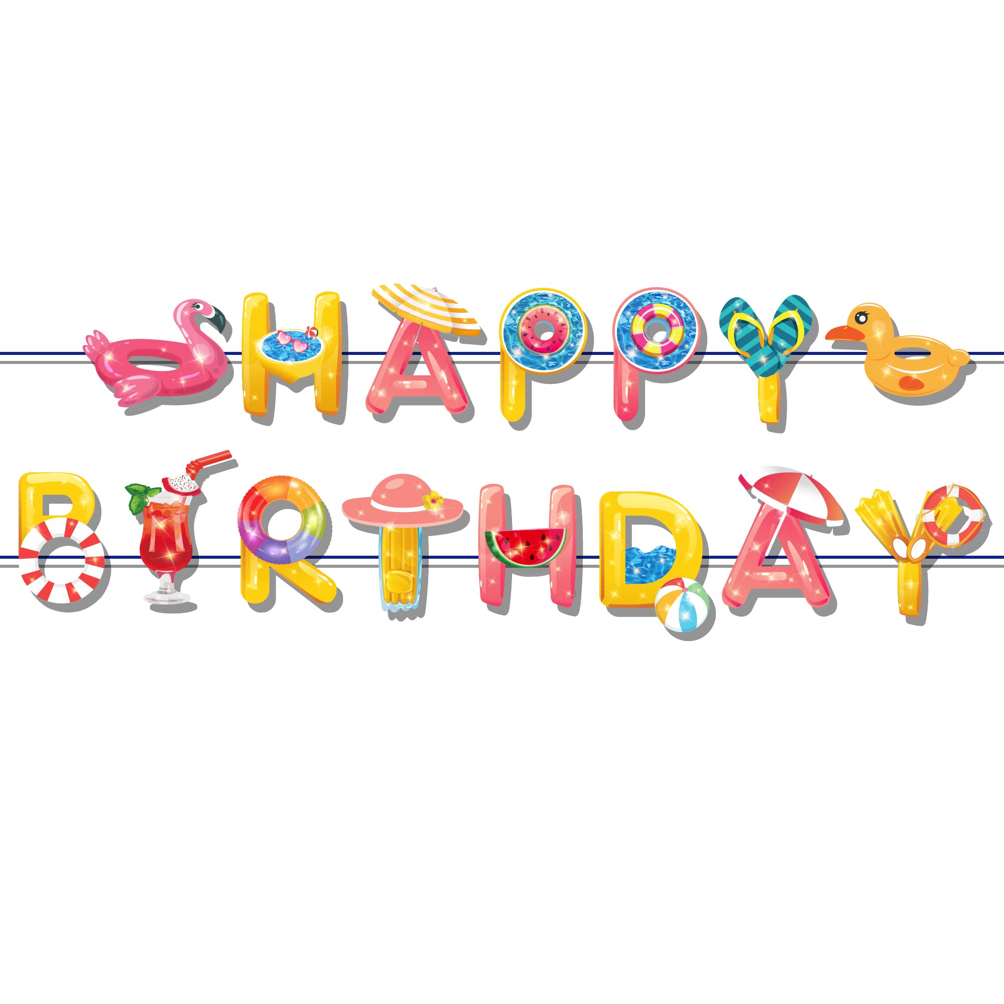 Happy Birthday Pool Banner - Summer Swimming Party Decorations for Birthdays, Baby Showers & Pool Parties | Waterproof, Durable & Vibrant Designs for Outdoor & Indoor Celebrations