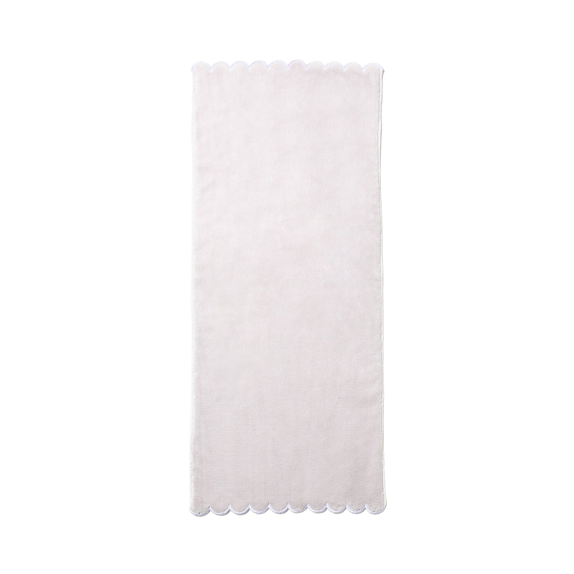 Premium Microfiber Face Towel - Soft Scallop Edge, Light Gray - Gentle Exfoliation & Makeup Removal for Daily Skincare Routine