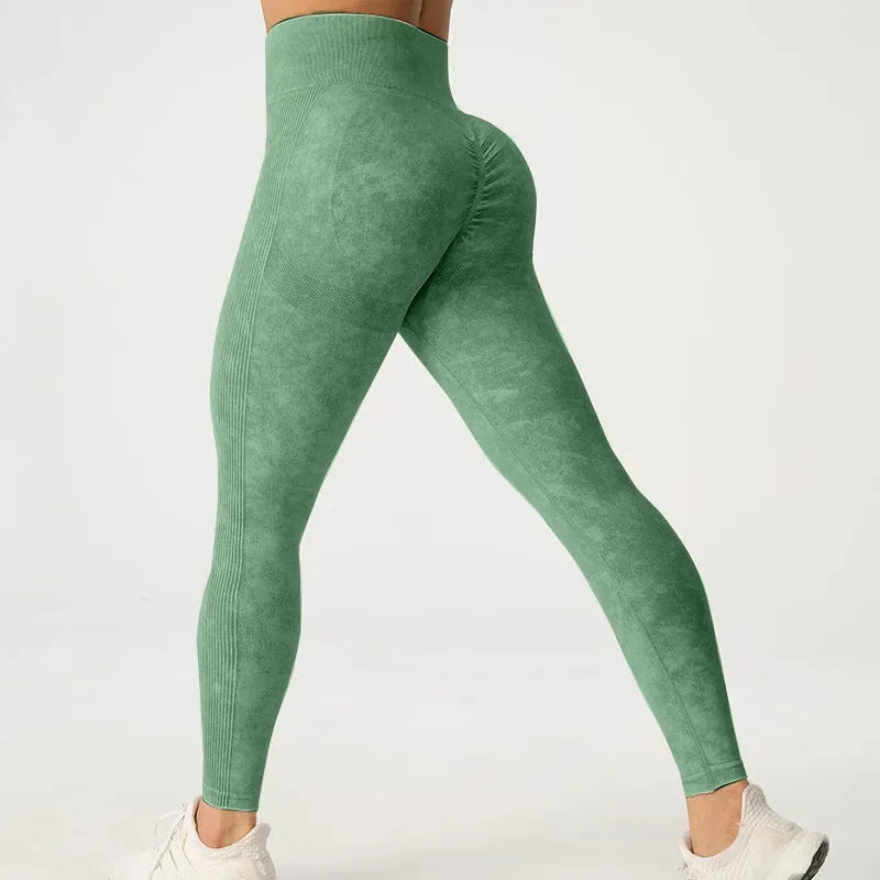 High Waisted Frosted Yoga Pants for Women - Tummy Control Workout Leggings with Hip Lifting Design, Quick Dry & Wrinkle Resistant - Perfect for Gym, Running, Pilates & Lounge Wear