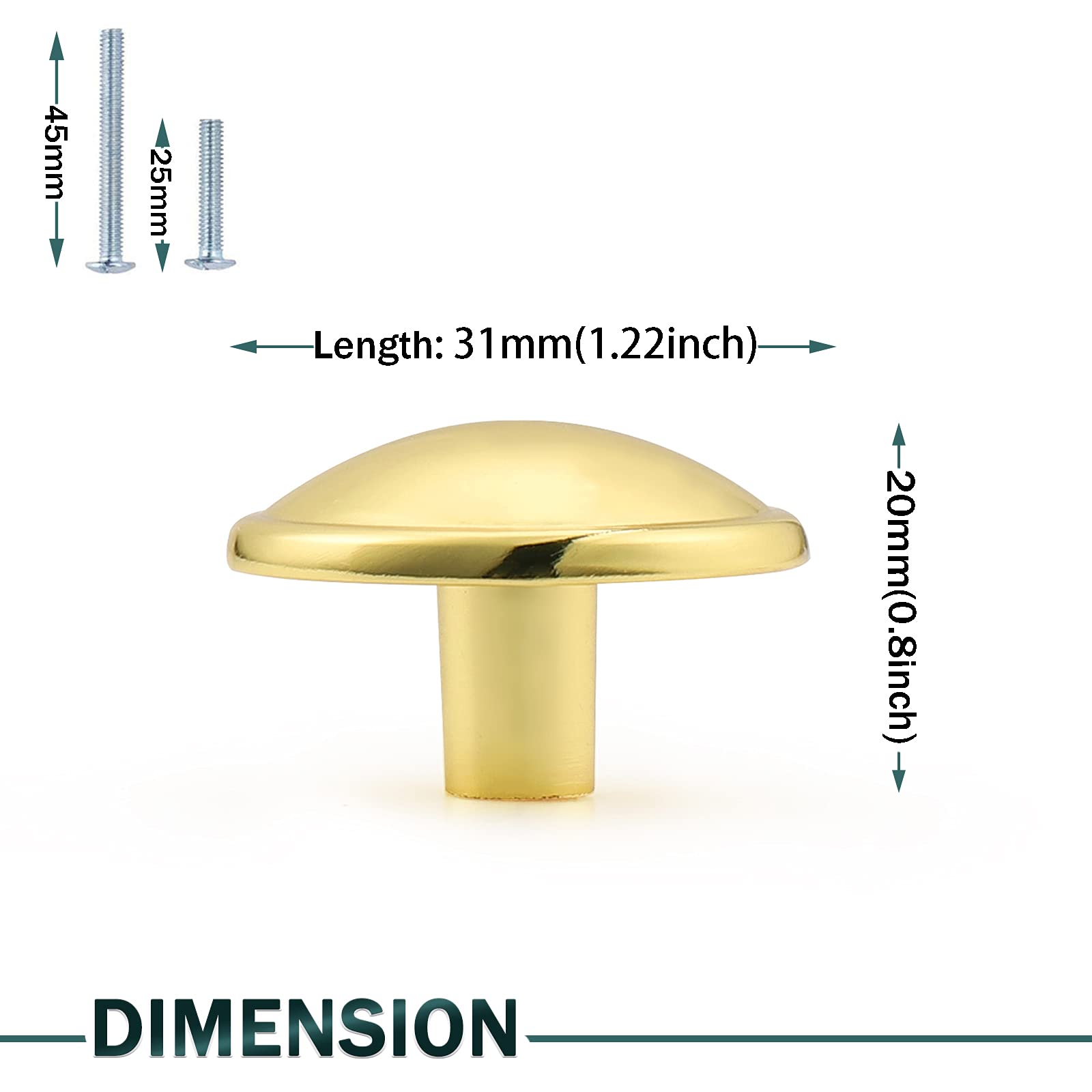 GOBEKOR 1 Pack Gold Cabinet Knobs & Pulls - Round Kitchen Cabinet Handles, Dresser Drawer Knobs - Perfect for Home Kitchen, Bathroom & Furniture Upgrade