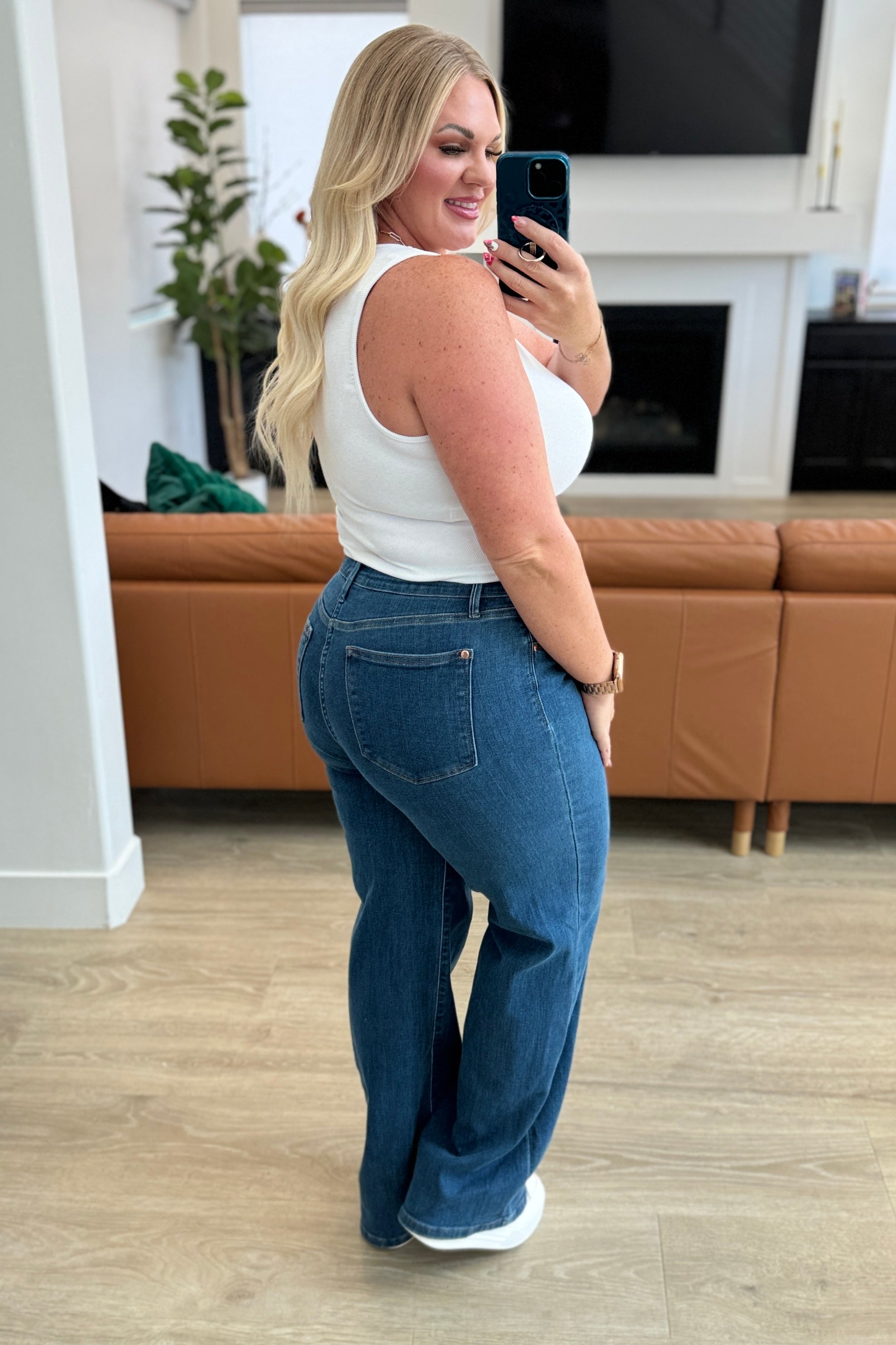 Vintage High Rise Wide Leg Jeans for Women - Retro 90s Hazel Wash Denim Pants - Perfect for Casual Outfits, Boho Style & Everyday Wear