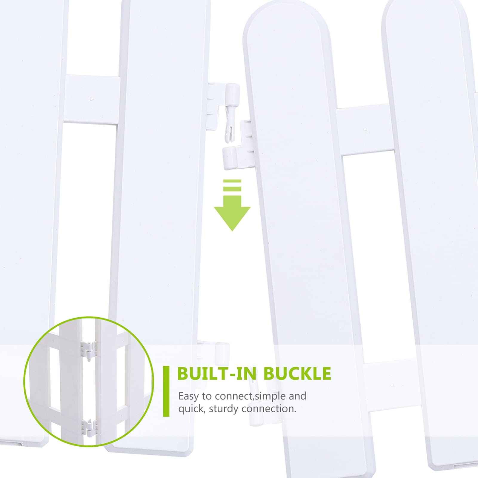 5-Pack White Plastic Garden Picket Fence - Lawn Edging, Patio Border, Yard Protection - Durable Outdoor Decorative Fencing for Gardens, Flower Beds & Landscaping (Perfect for Home, Park & Commercial Use)