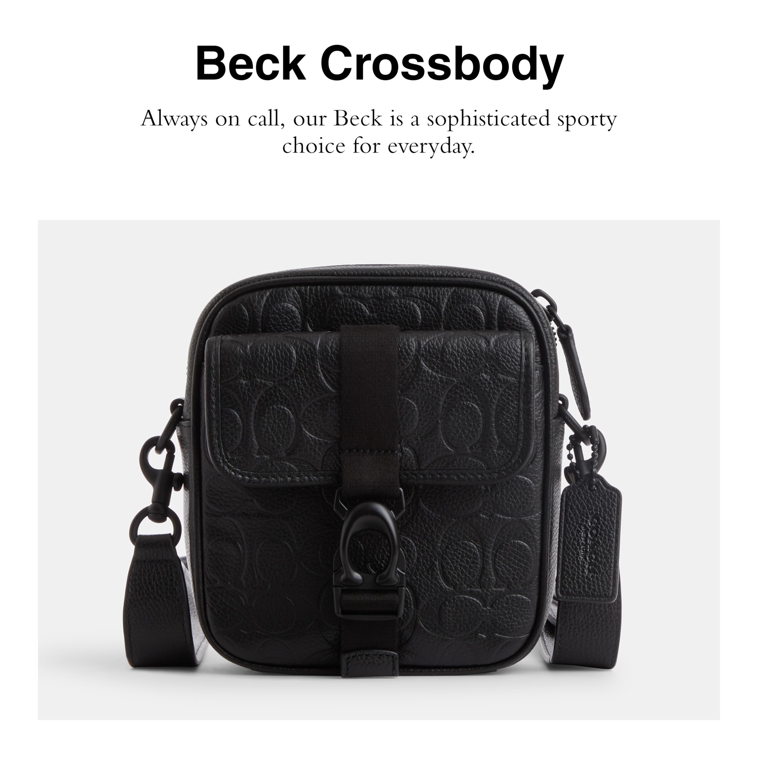 Coach Beck Crossbody Bag in Blackout Signature Leather - Stylish & Durable Handbag for Women, Perfect for Work, Travel & Everyday Use