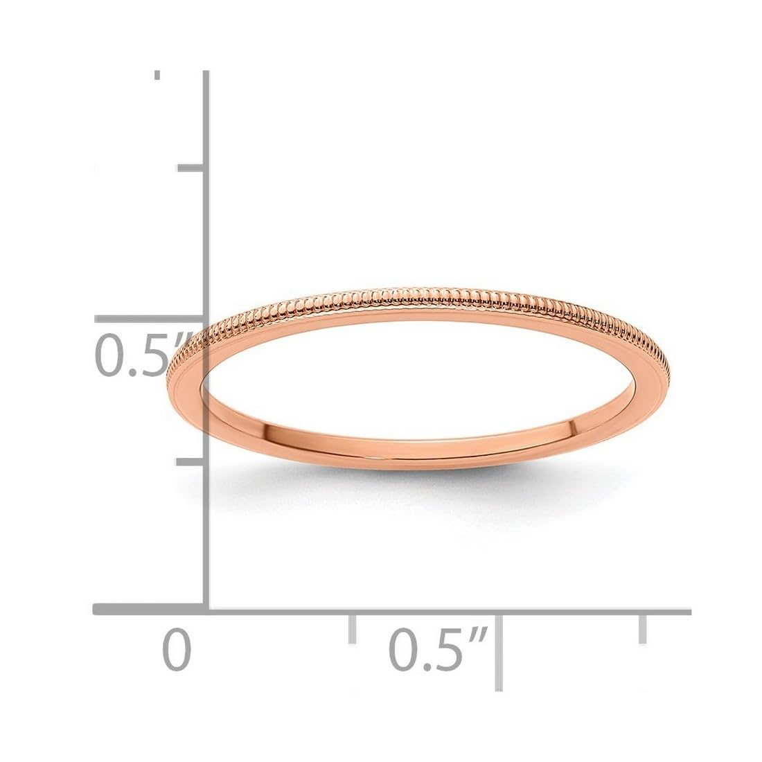 10K Gold Milgrain Stackable Band Ring for Women - Wedding, Anniversary, or Promise Ring in Rose, White & Yellow Gold | 1.2mm Thin, Multiple Sizes | Perfect for Everyday Wear, Stacking & Special Occasions