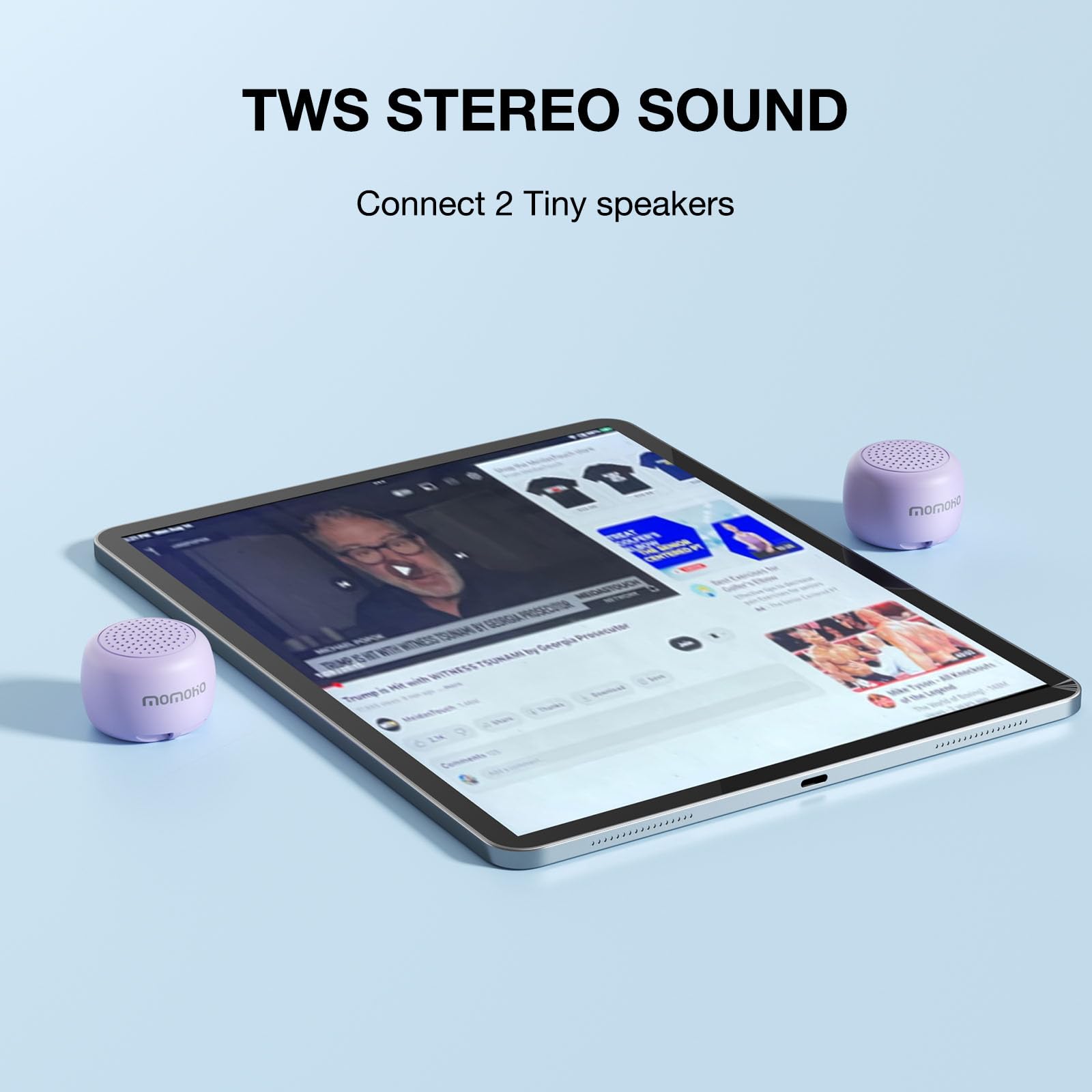 Portable Mini Bluetooth Speaker with Remote Shutter - Wireless Tiny Speaker for Indoor & Outdoor Use, Perfect for Travel, Parties, and Home Entertainment (Purple)