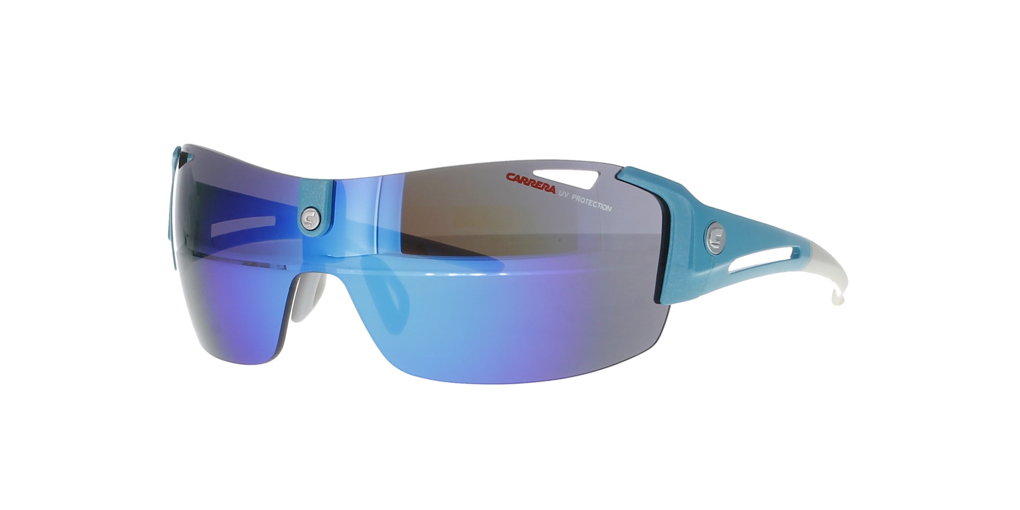 Blue Mirror Shield Rimless Carrera Sunglasses for Men & Women - UV Protection Polarized Sports Sunglasses for Driving, Running, Cycling & Outdoor Activities