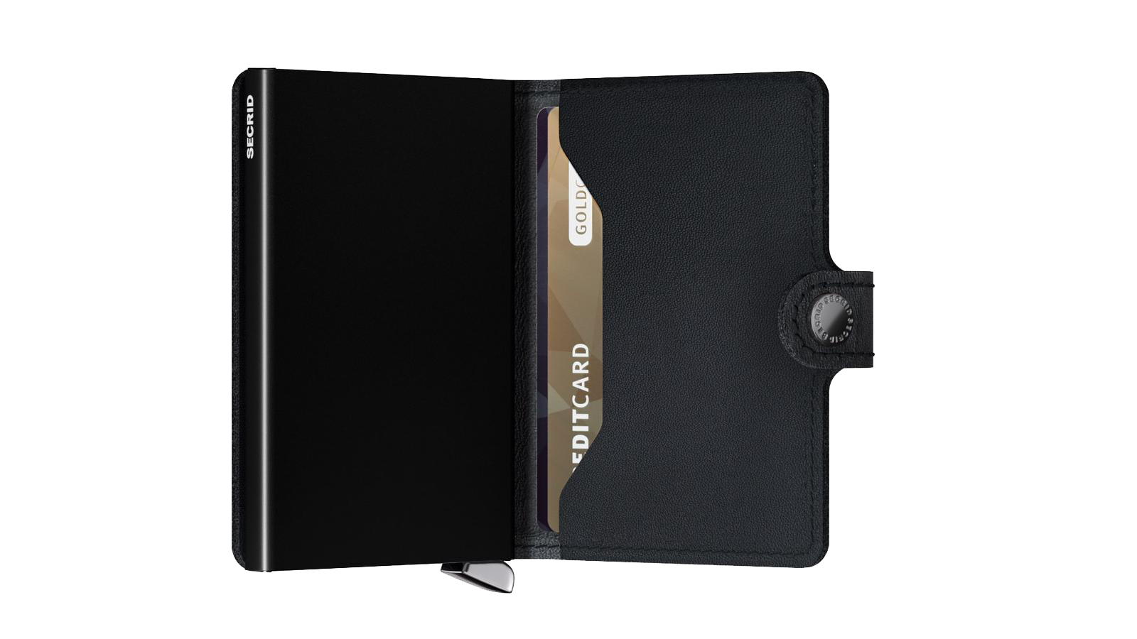 SECRID Premium Mini Wallet - RFID Blocking Slim Card Holder with Embossed Lines - Black - Perfect for Travel, Business & Everyday Use
