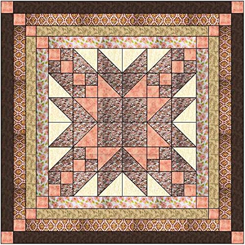 Material Maven Easy Quilt Kit - Elegant Star Peach Tree Precut Fabric for DIY Sewing & Quilting | Perfect for Beginners, Home Decor & Gift Making