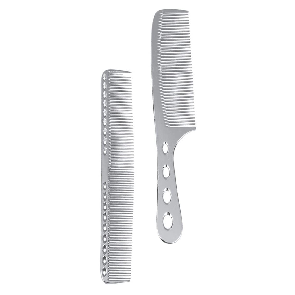 BELLIFFY 2 Pack Professional Anti Static Hair Comb - Steel Styling Comb for Hair & Beard, Salon Barber Supplies, Conical Design for Smooth Detangling - Perfect for Home, Salon & Travel Use