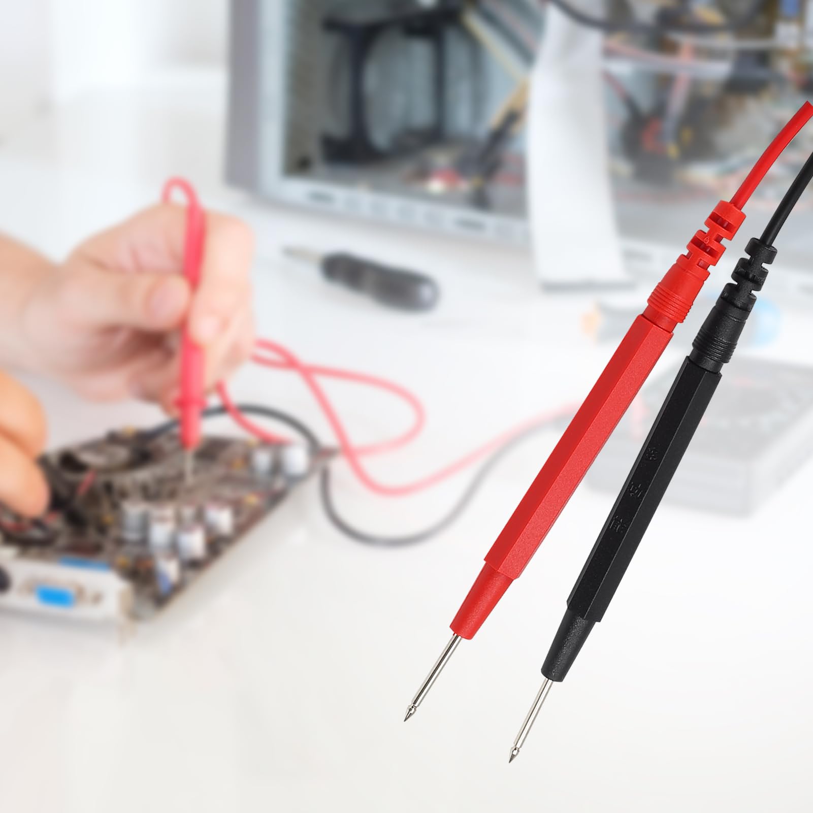 16 in 1 Multimeter Test Leads Kit - Digital Probes with Replaceable Test Pens, Alligator Clips & Banana Plugs - Professional Electrical Measurement Tools for Power Testing, DIY Repairs & Laboratory Experiments
